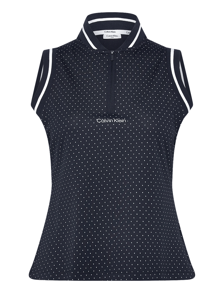 Calvin Klein Golf - CAMILLA PRINTED S/LESS POLO - toppar & t-shirts - navy - 0