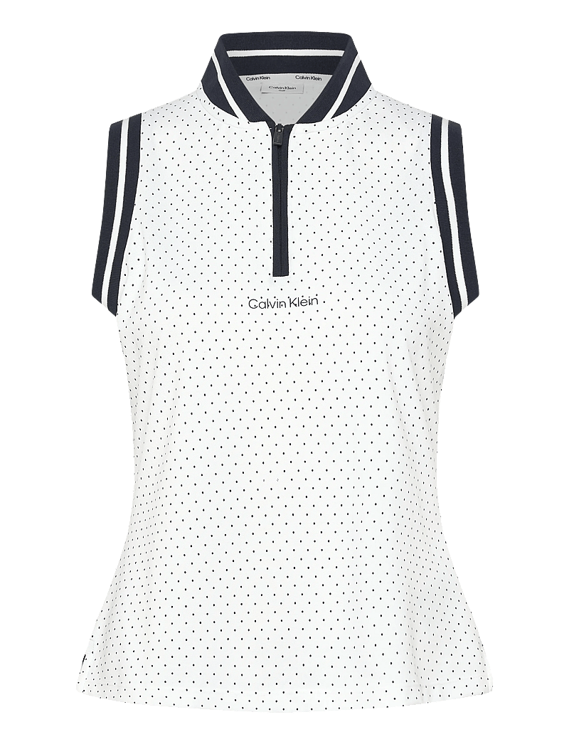Calvin Klein Golf - CAMILLA PRINTED S/LESS POLO - oberteile & t-shirts - white - 0