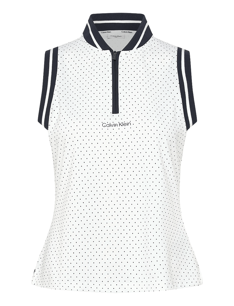 Calvin Klein Golf - CAMILLA PRINTED S/LESS POLO - alussärgid ja t-särgid - white - 0