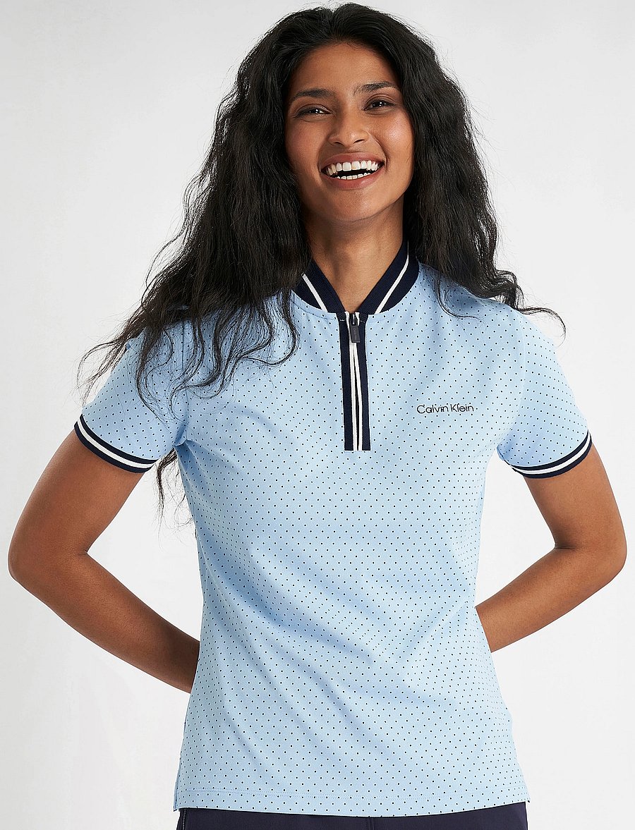 Calvin Klein Golf - CAMILLA PRINTED S/S POLO - oberteile & t-shirts - bluebell - 0