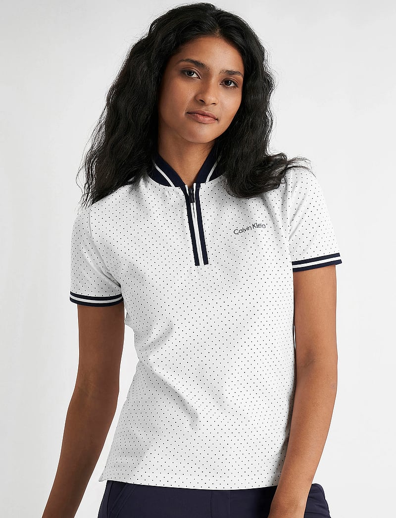 Calvin Klein Golf - CAMILLA PRINTED S/S POLO - oberteile & t-shirts - white - 5