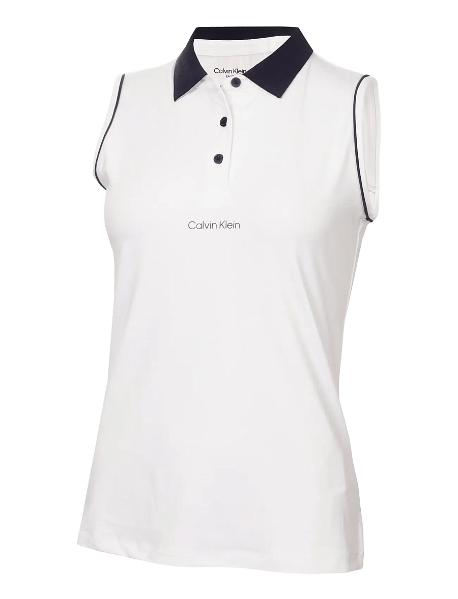 Calvin Klein Golf - MANELLE S/LESS POLO - oberteile & t-shirts - white - 1