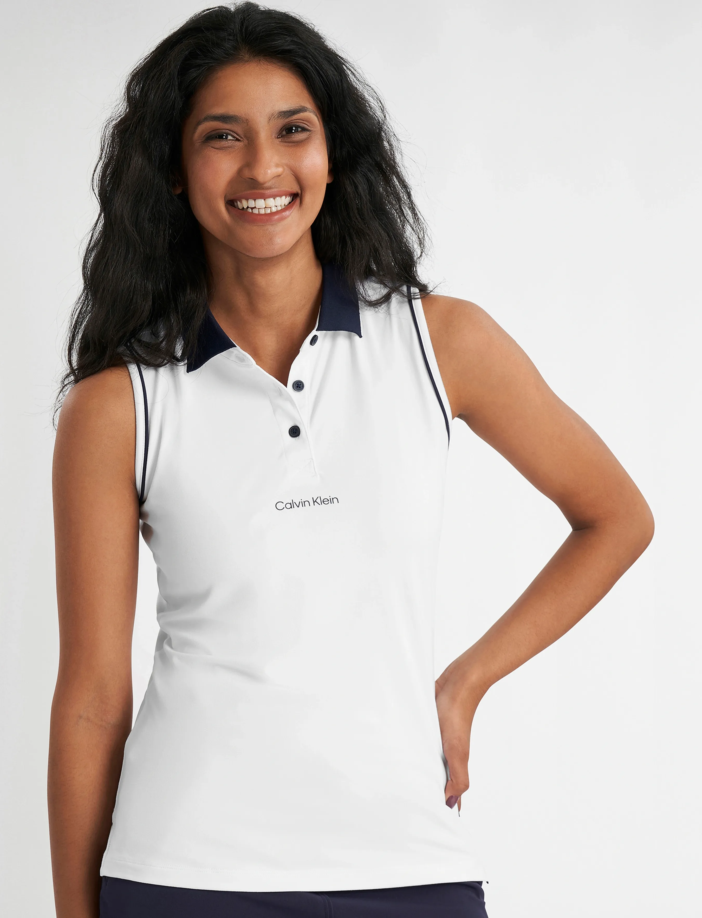 Calvin Klein Golf - MANELLE S/LESS POLO - oberteile & t-shirts - white - 5