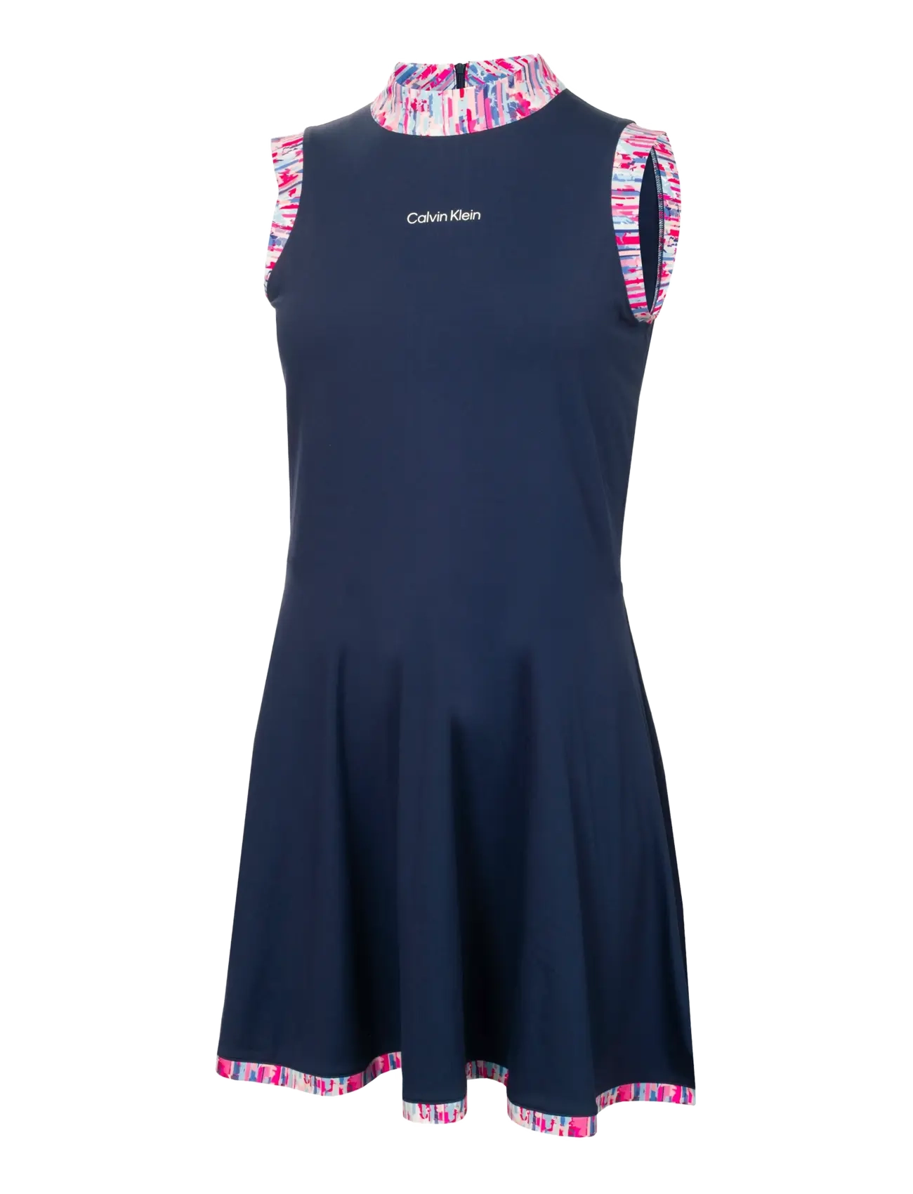 CALVIN KLEIN GOLF Carmen Mock Neck Kleid Navy - 10 - Damen
