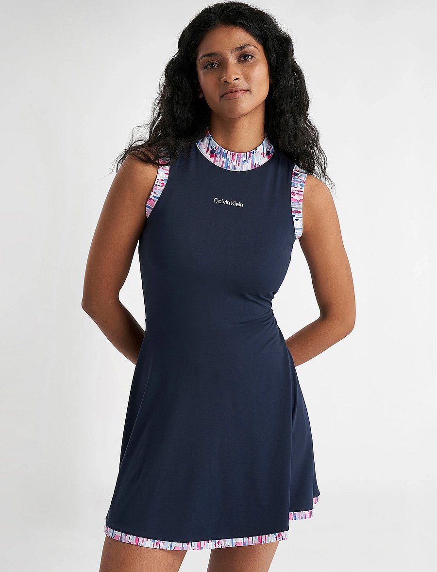 Calvin Klein Golf - CARMEN MOCK NECK DRESS - kleider & röcke - navy - 0
