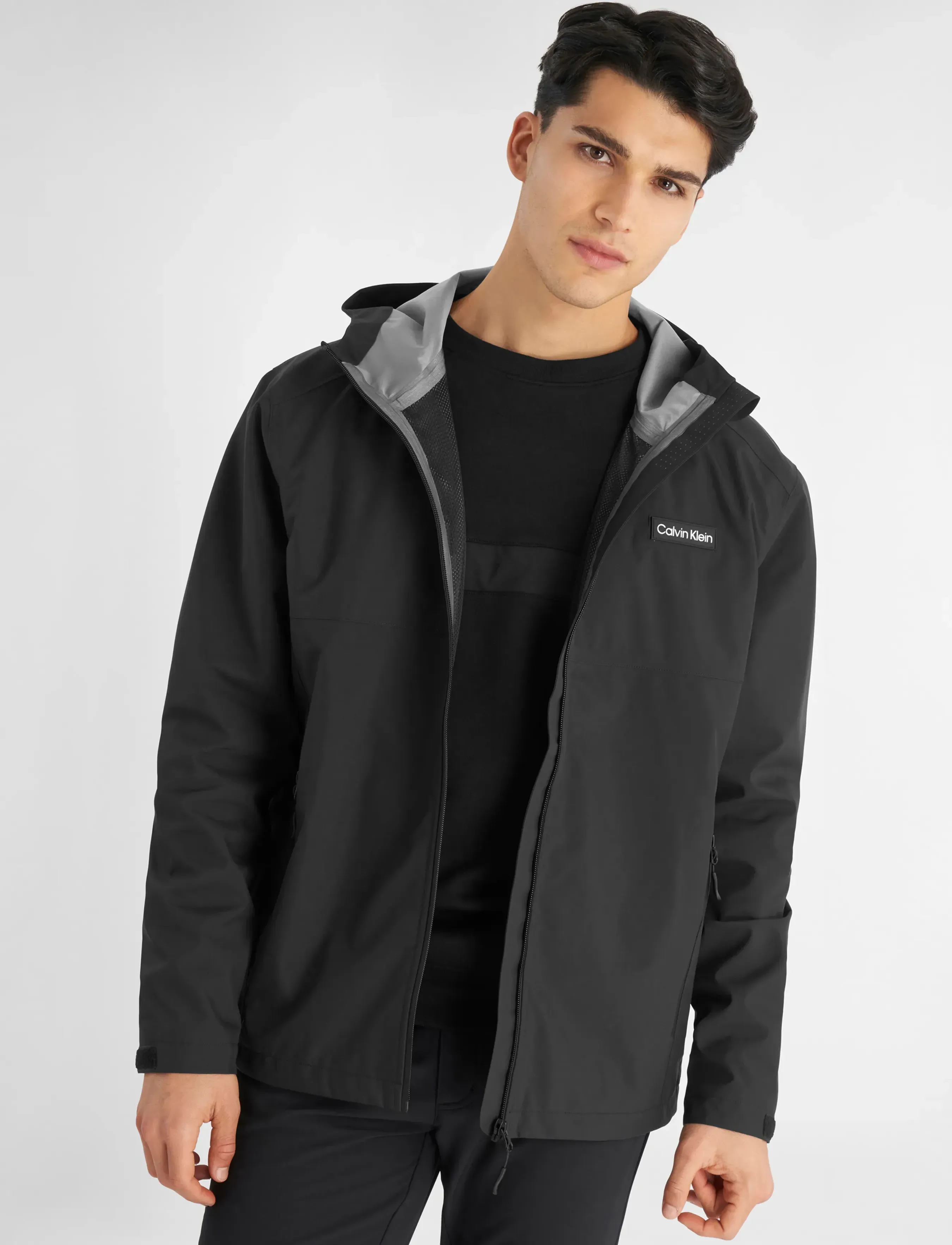 Calvin Klein Golf FEATHER DRY 15K HOODED WATERPROOF JACKET - Calvin Klein Golf - BLACK / black