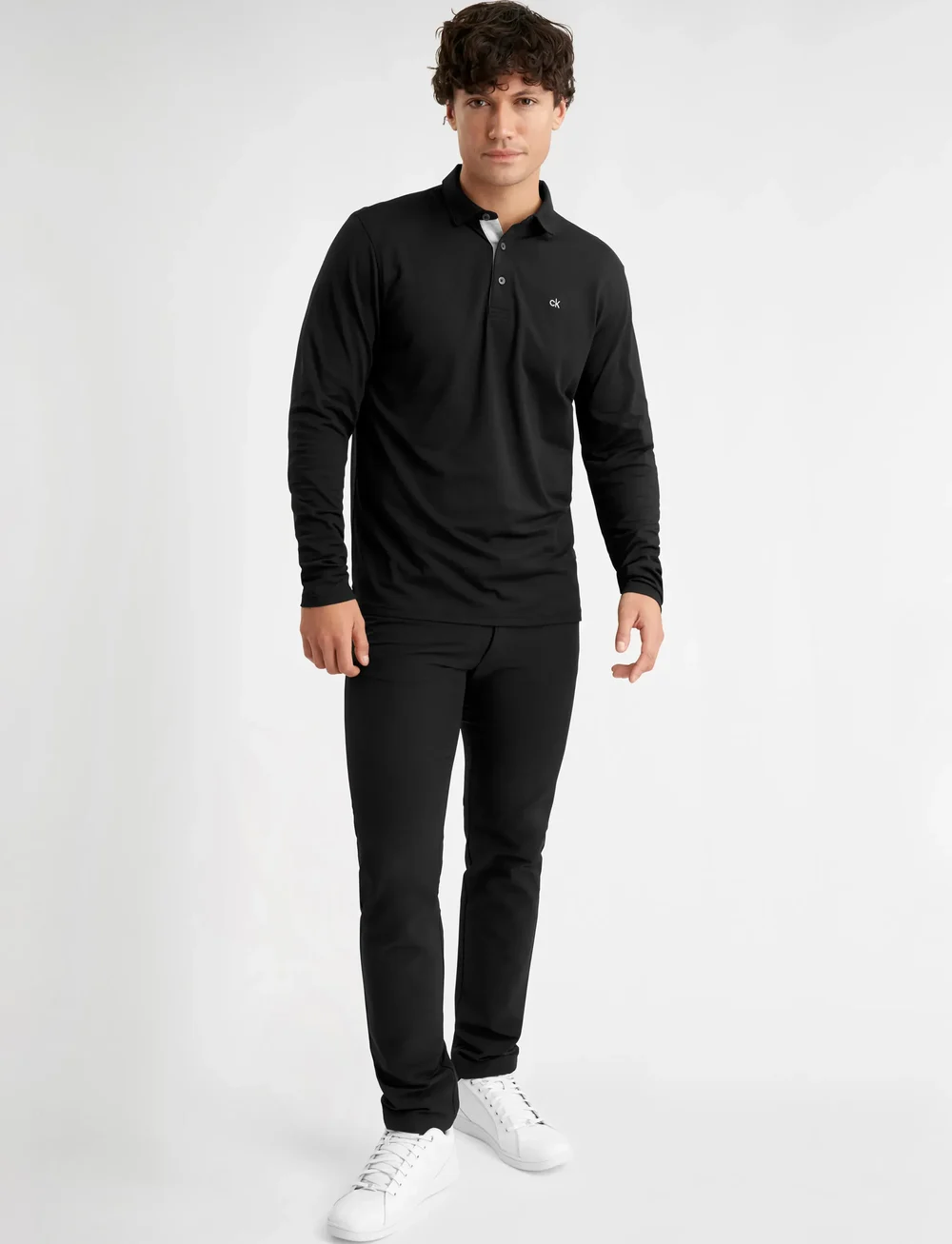 Calvin Klein Golf - BAYARD LONGSLEEVE POLO - alussärgid ja t-särgid - blk - 4