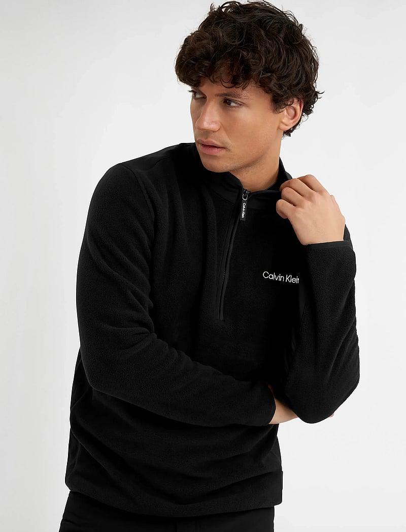 Calvin Klein Golf - THOMPSON HALF ZIP FLEECE - viršutinės dalies drabužiai - blk - 0