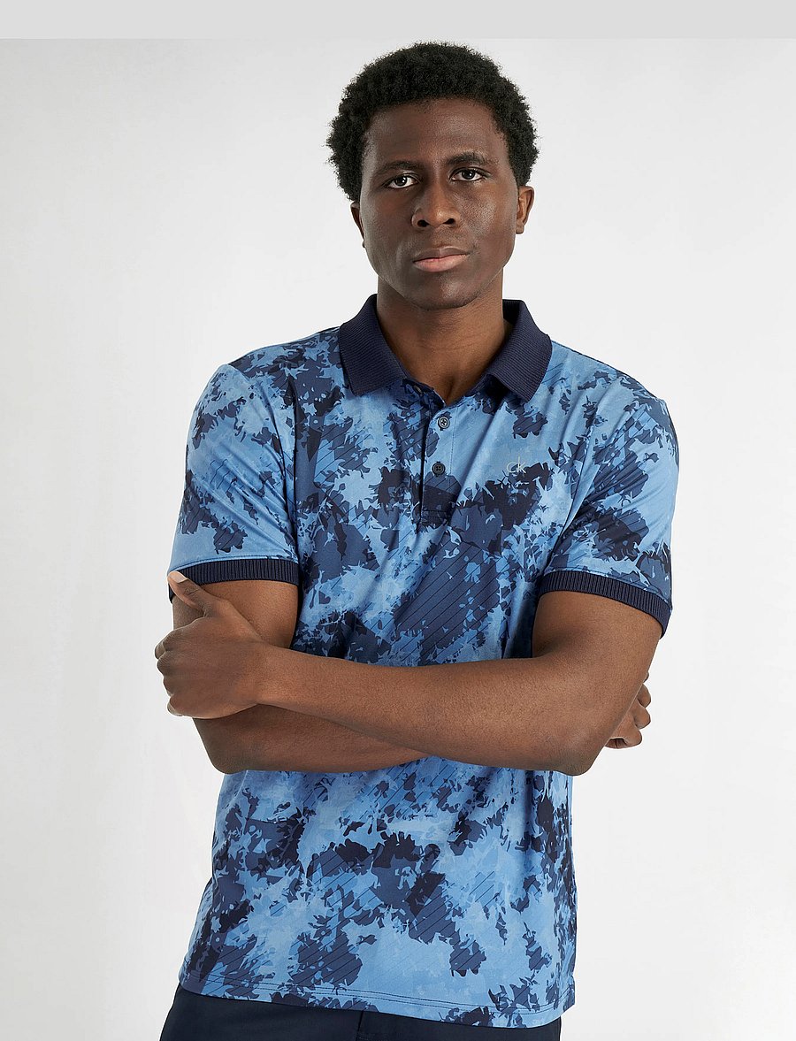 Calvin Klein Golf - DIGITAL CHAOS PRINTED POLO - oberteile & t-shirts - nvy - 0