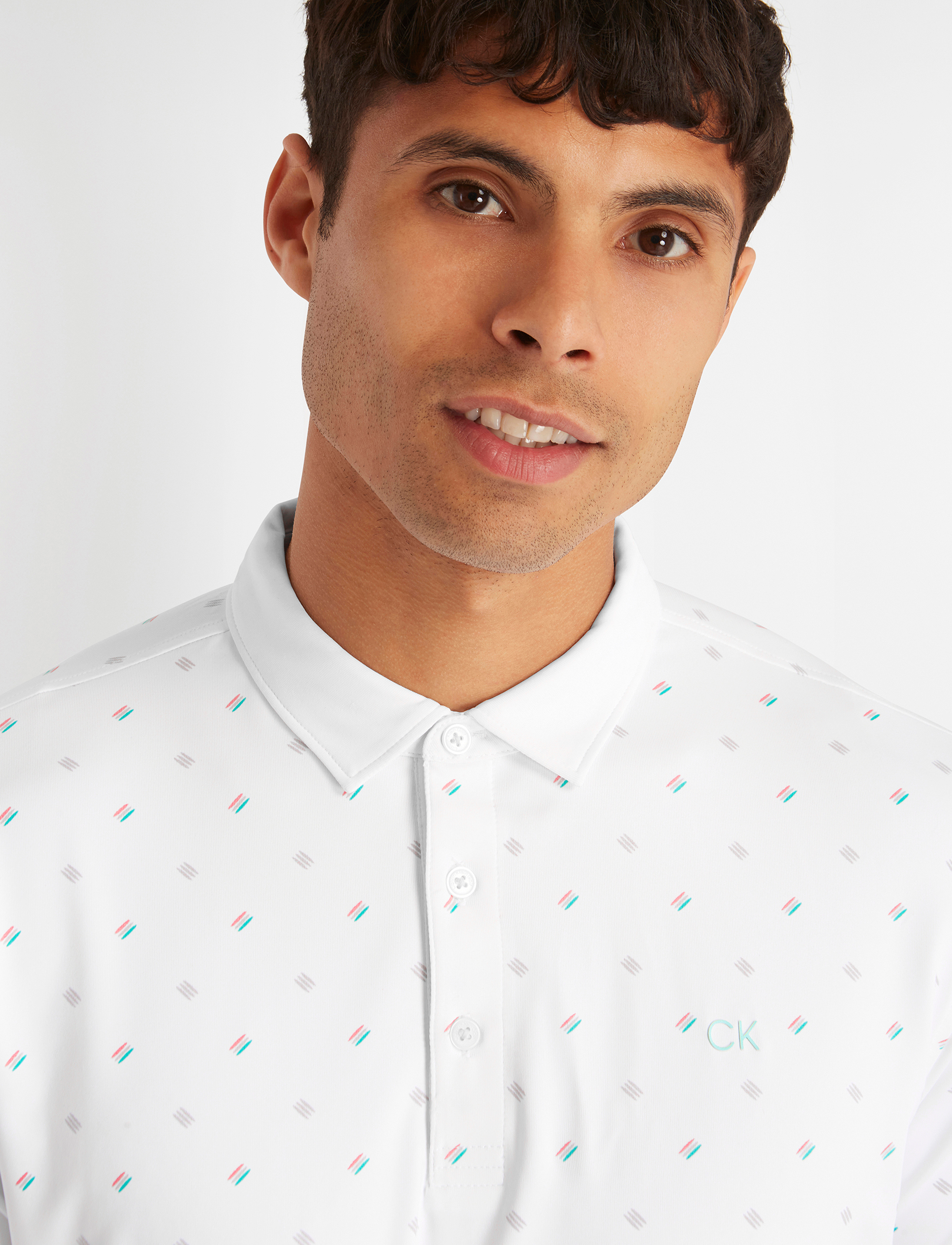 Calvin Klein Golf - TREBLE STRIKE PRINT POLO - white - 4
