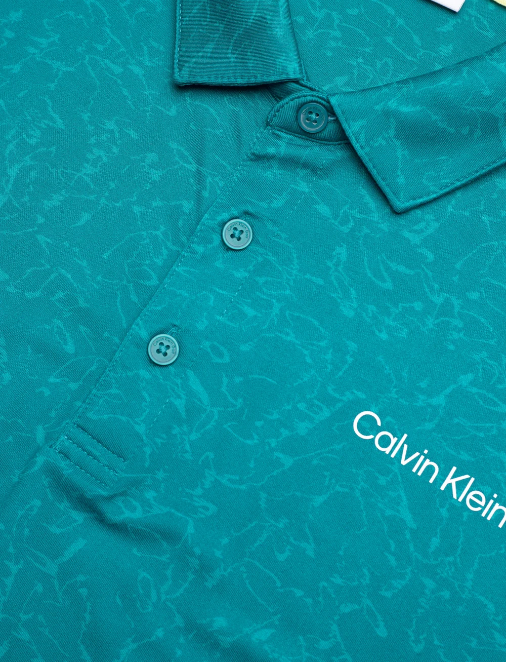 Calvin Klein Golf - ABSTRACT WATERCOLOUR PRINTED POLO - oberteile & t-shirts - sea green - 2