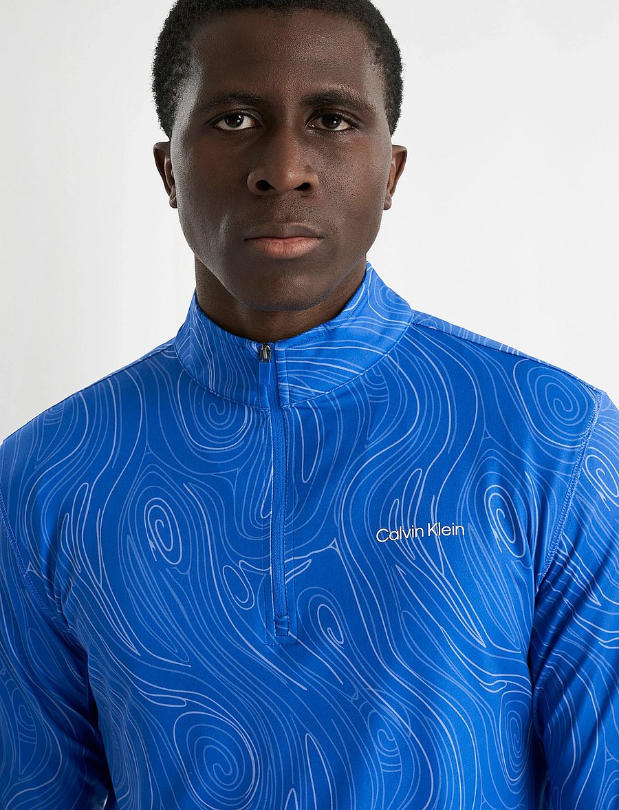 Calvin Klein Golf - PRINTED NEWPORT HALF ZIP - fleece & midlayer - saphire - 4