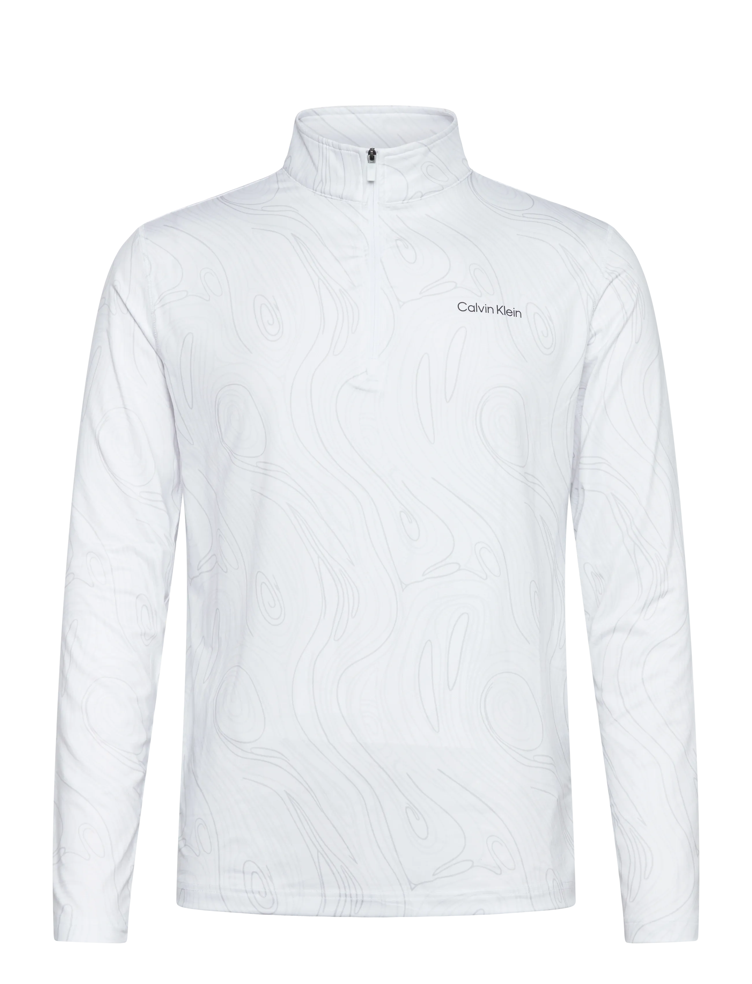 Calvin Klein Golf PRINTED NEWPORT HALF ZIP - Oberteile - WHITE MARBLE / white