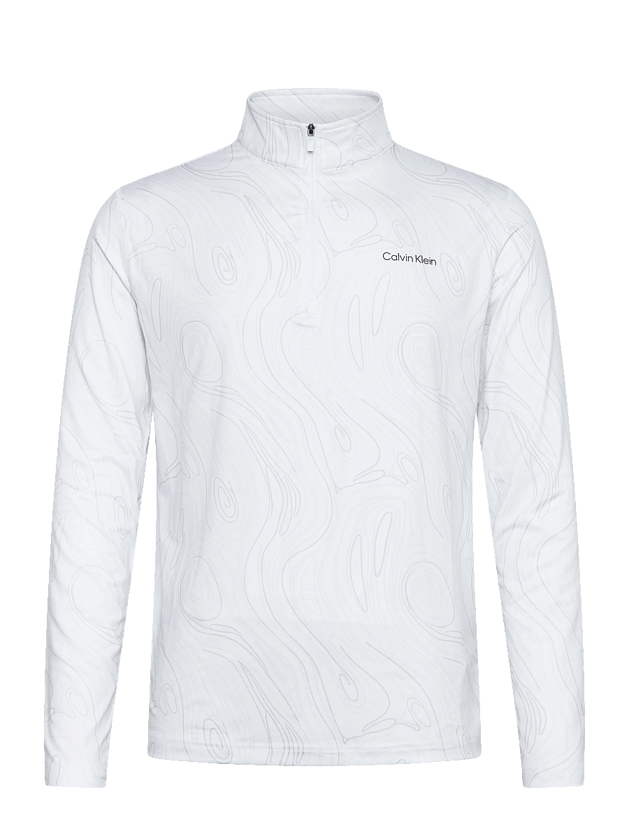 Calvin Klein Golf - PRINTED NEWPORT HALF ZIP - fleece & midlayer - white marble - 1