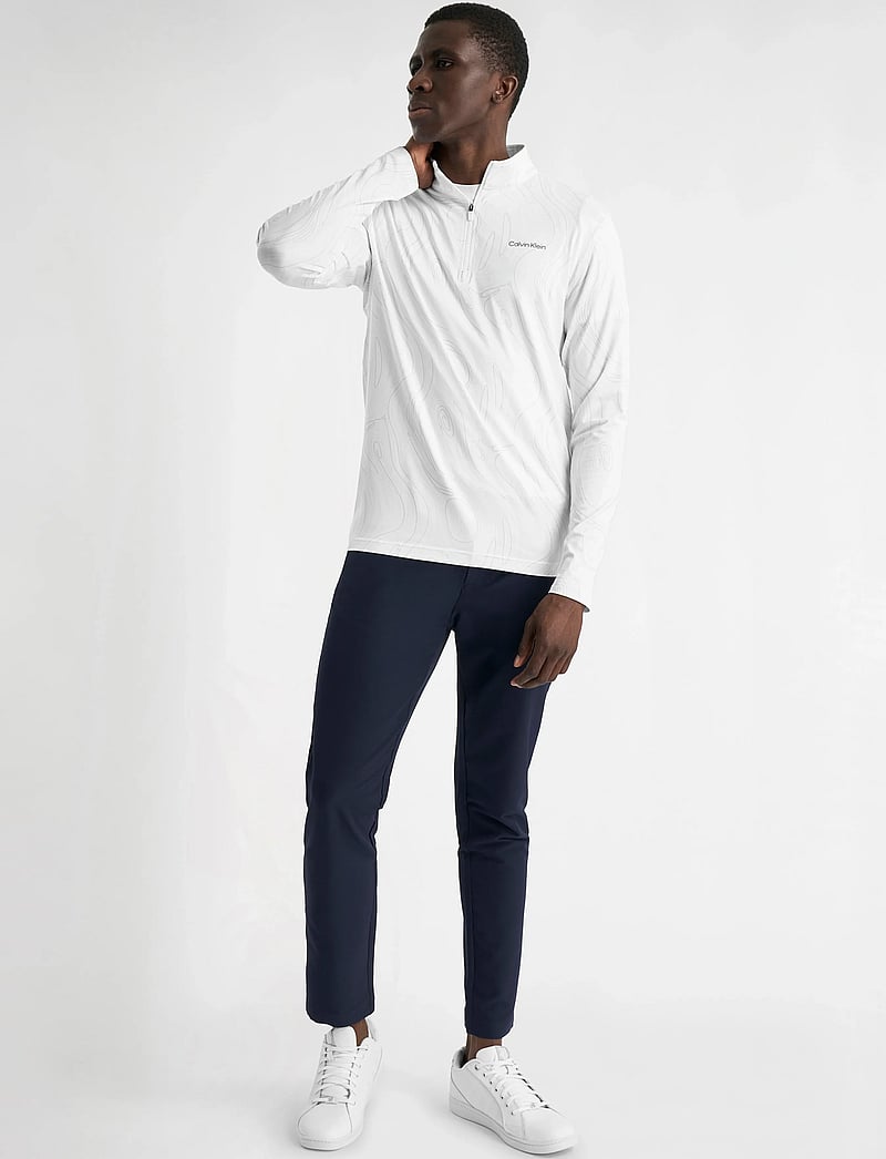 Calvin Klein Golf - PRINTED NEWPORT HALF ZIP - fleece og mellemlag - white marble - 3