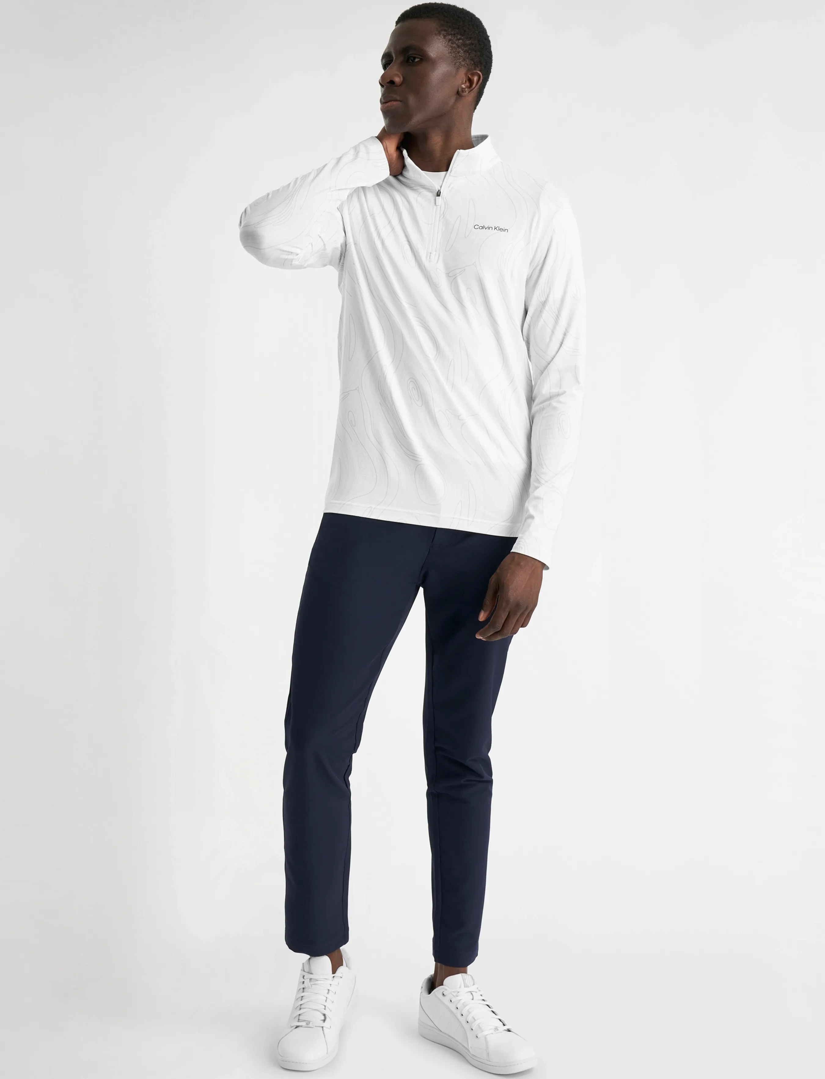 Calvin Klein Golf - PRINTED NEWPORT HALF ZIP - fleece & midlayer - white marble - 3