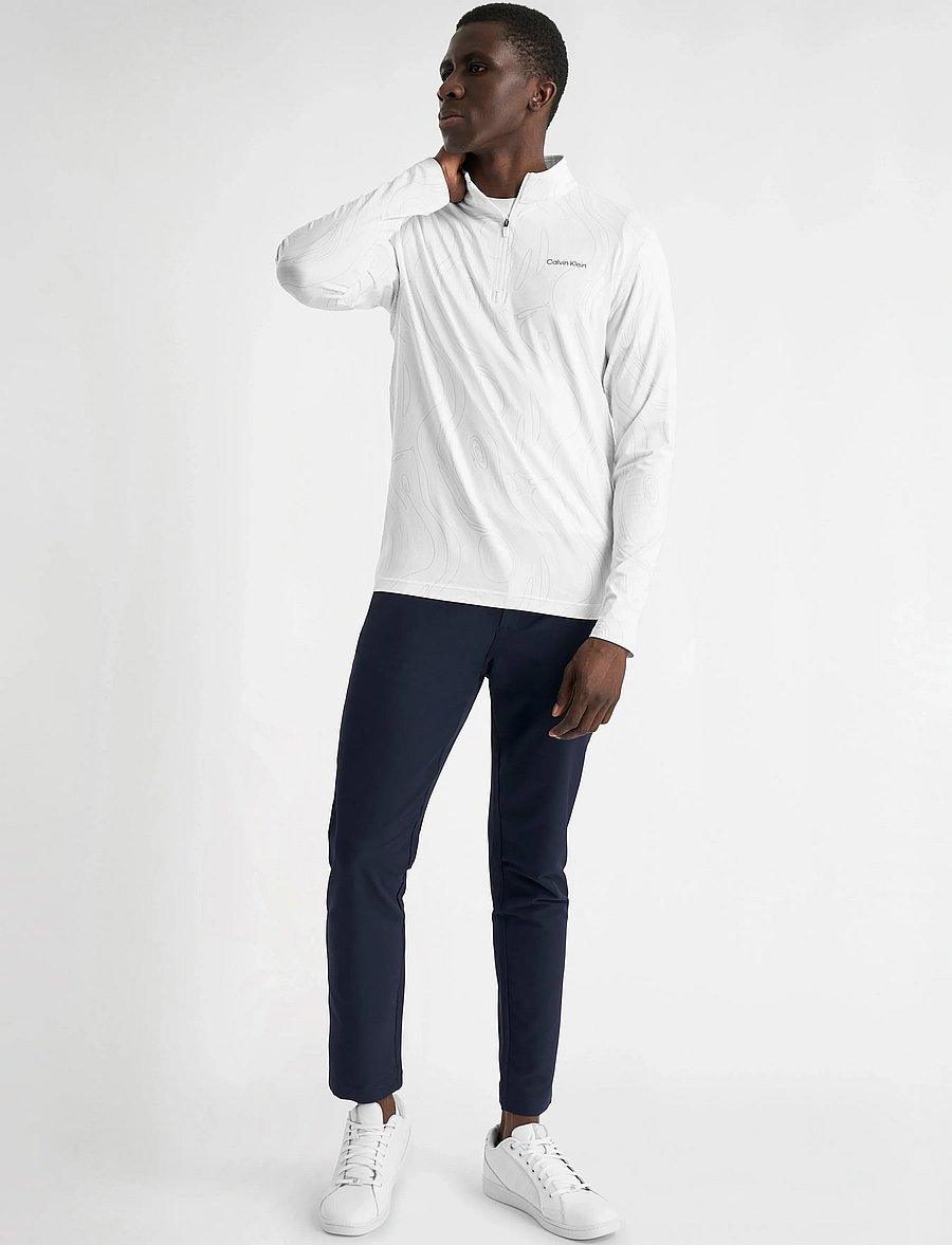Calvin Klein Golf - PRINTED NEWPORT HALF ZIP - fleece & midlayer - white marble - 3