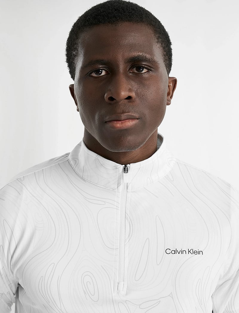 Calvin Klein Golf - PRINTED NEWPORT HALF ZIP - fleece og mellemlag - white marble - 4