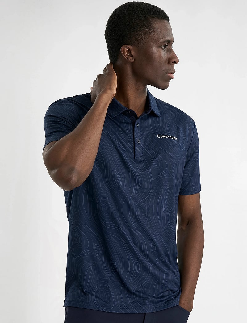 Calvin Klein Golf - MARBLE PRINT POLO - oberteile & t-shirts - navy - 5