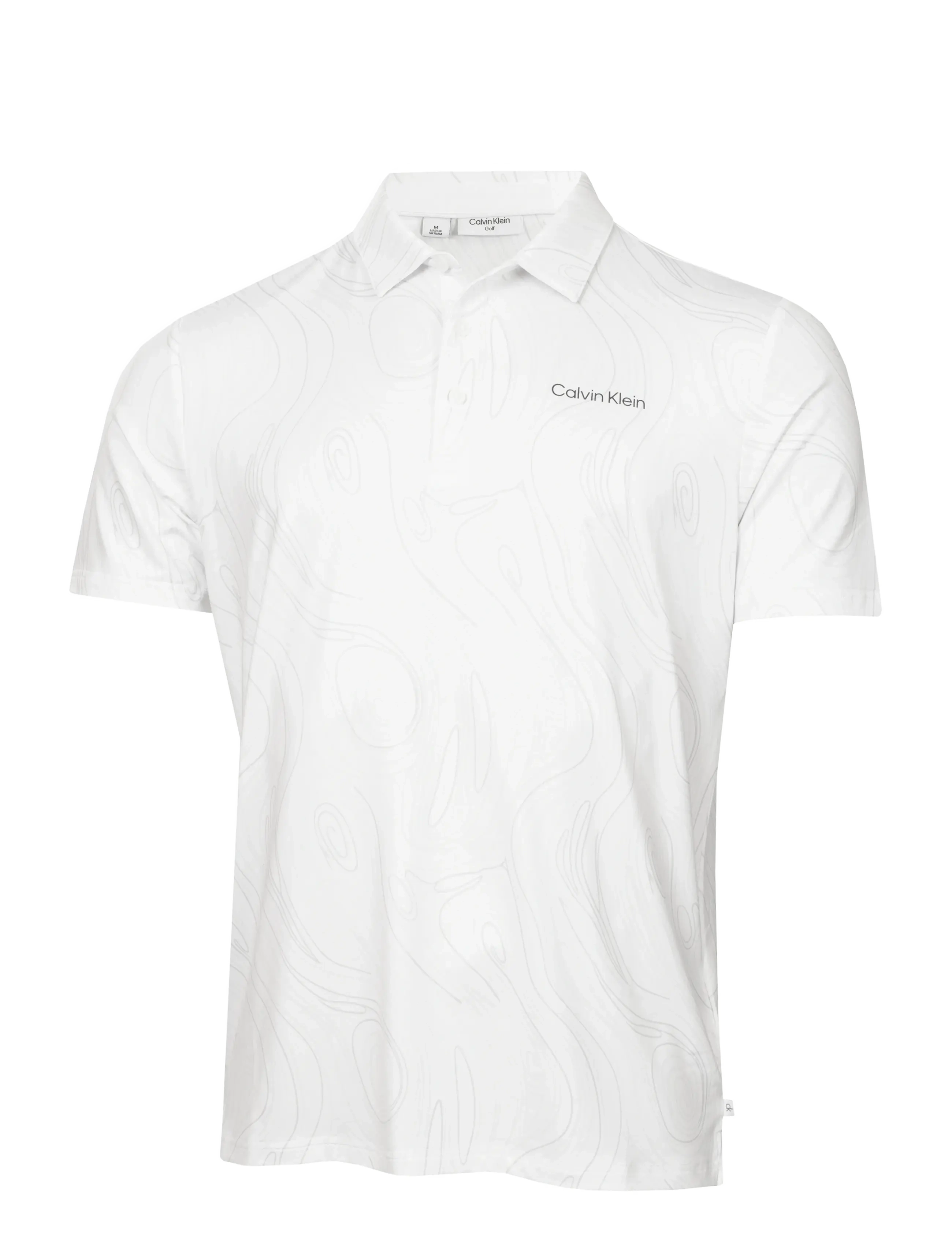 CALVIN KLEIN GOLF Marble Print Polo Weiß - XL - Herren