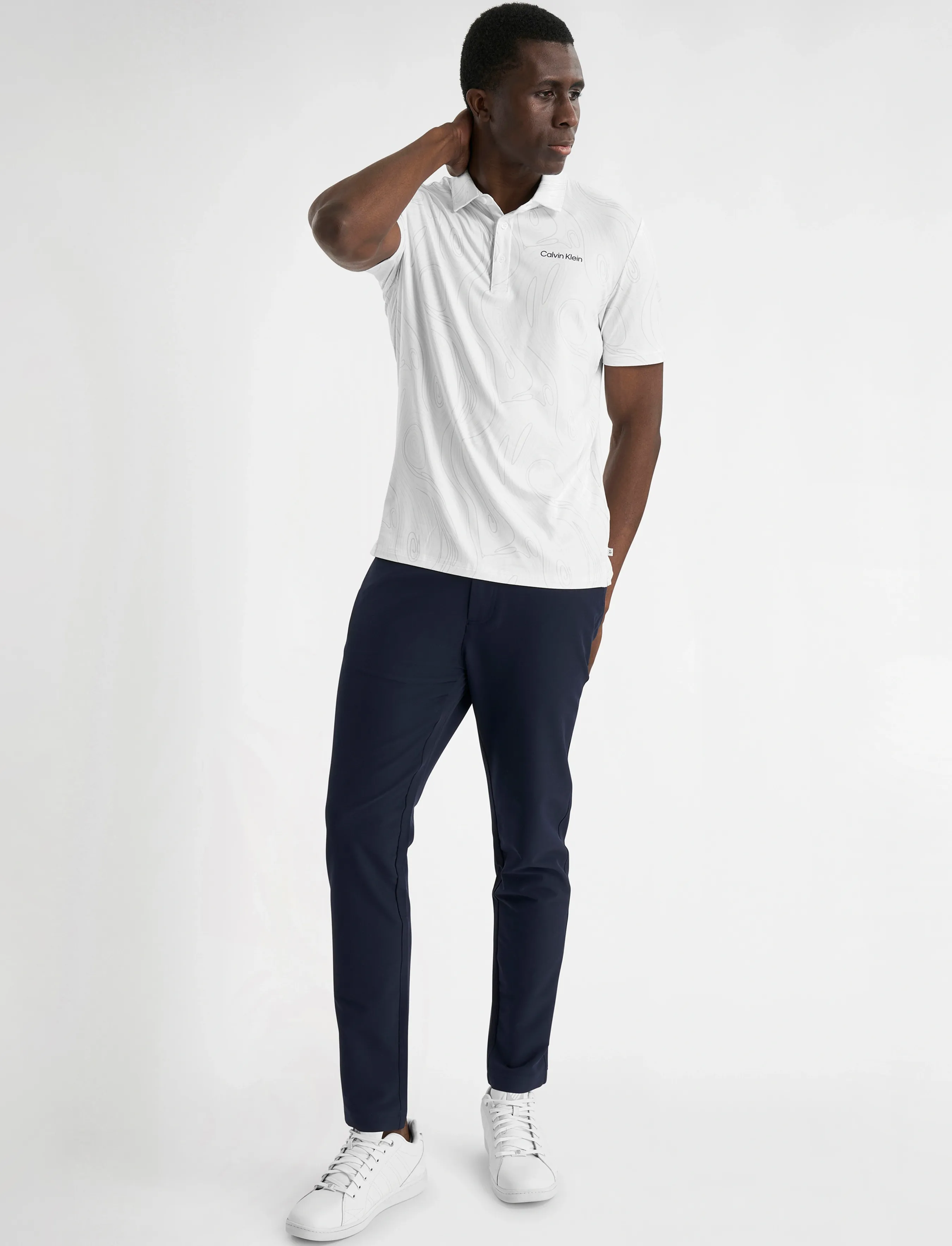 Calvin Klein Golf - MARBLE PRINT POLO - tops & t-shirts - white - 3