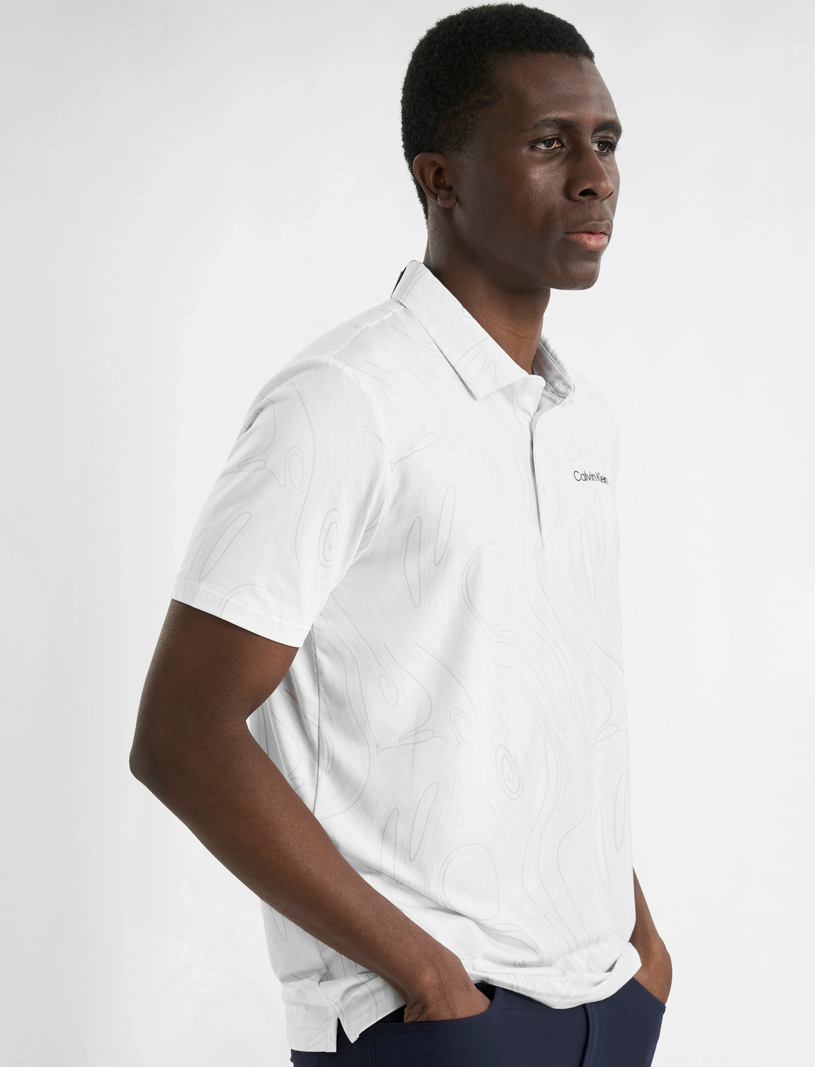 Calvin Klein Golf - MARBLE PRINT POLO - tops & t-shirts - white - 5