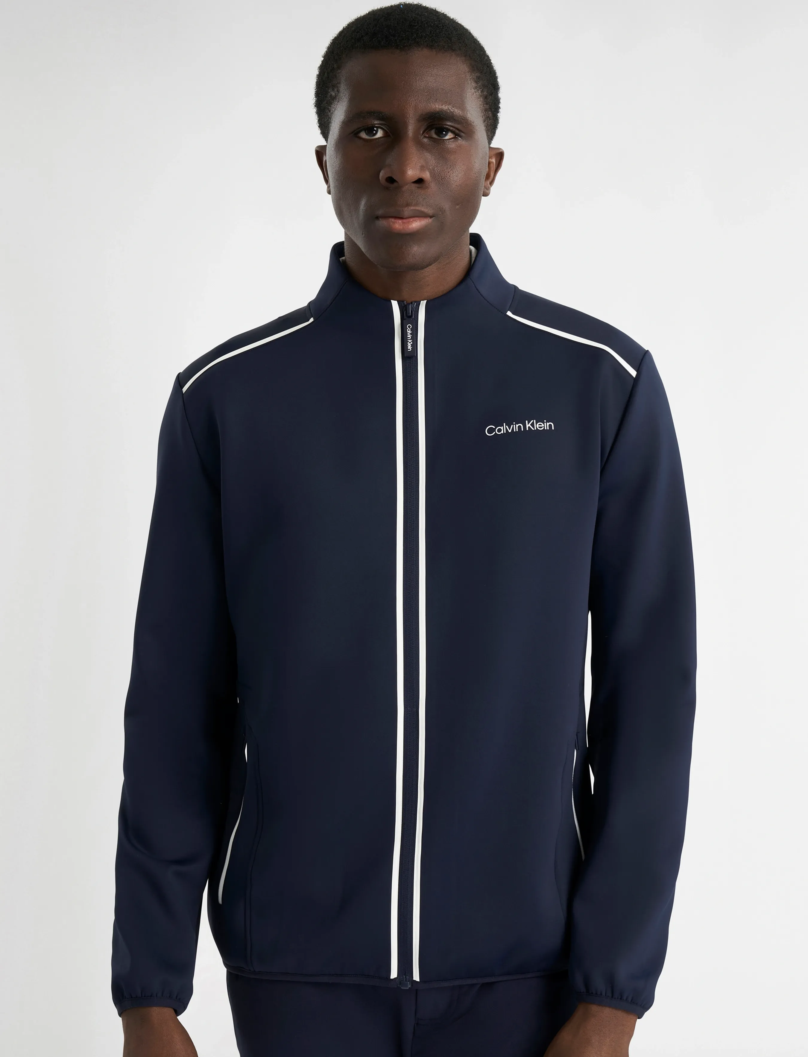 Calvin Klein Golf Brookhill Technical Full Zip Jacket, S, Navy, Sport Jackets > Sport Golf Jackets, Herre