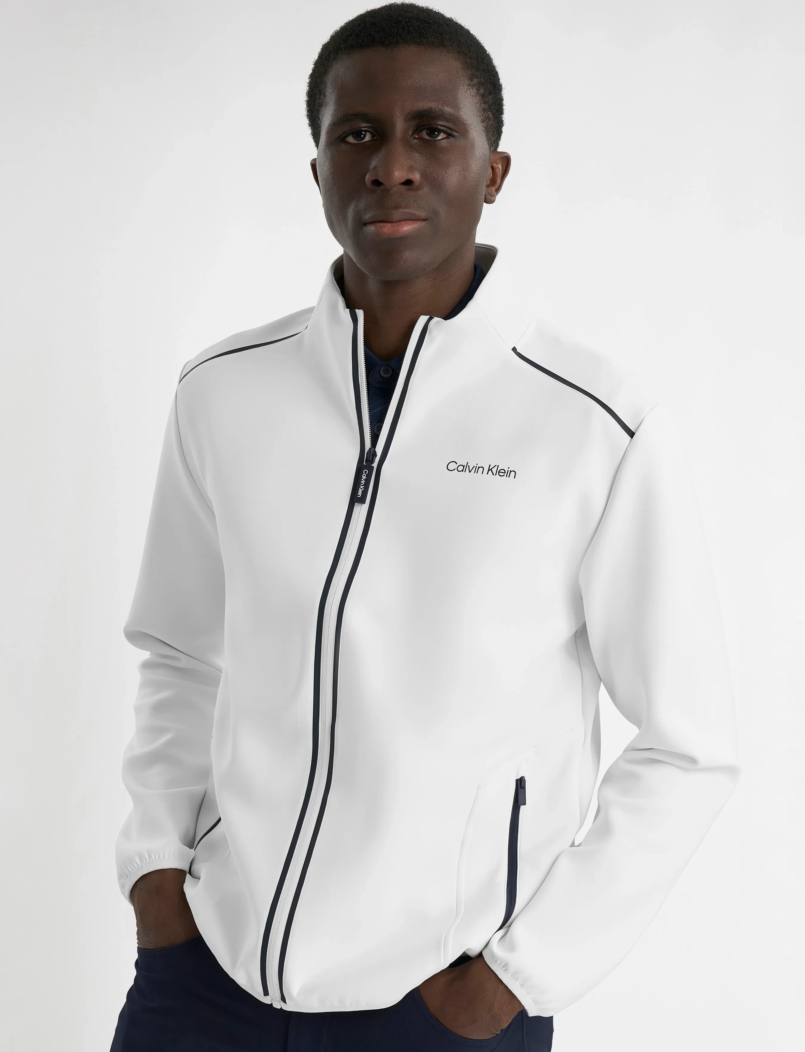 Calvin Klein Golf BROOKHILL TECHNICAL FULL ZIP JACKET - Visa allt - WHITE / white
