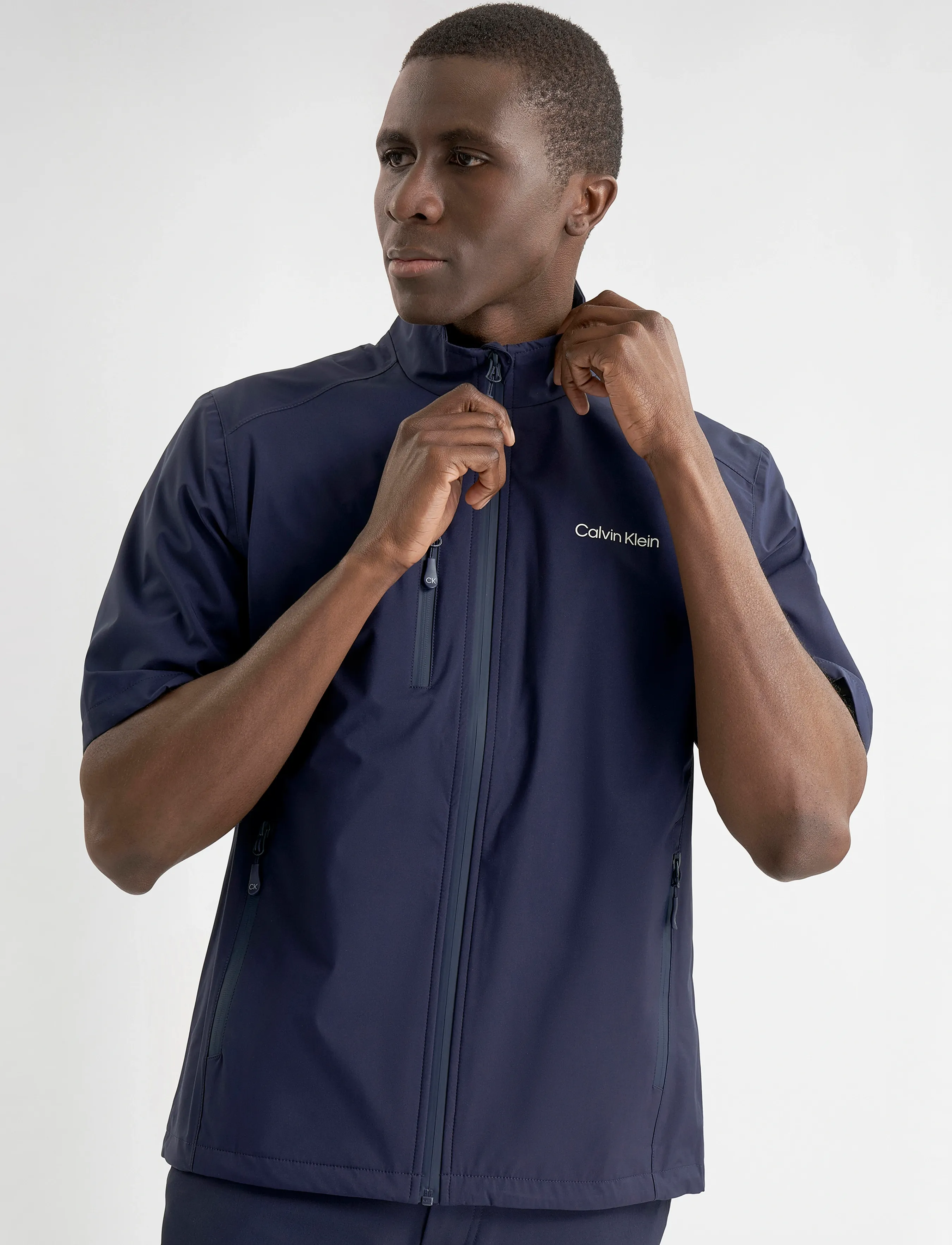 Calvin Klein Golf Acres Short Sleeve Waterproof Jacket, XXL, Sport Jackets, Marineblau - Männerswear