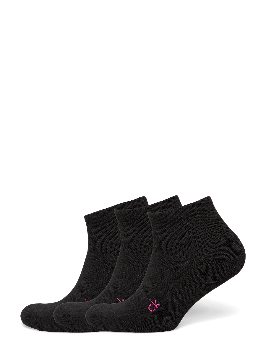 Calvin Klein Golf - LADIES GOLF QUARTER SOCK ( 3 PAIRS ) - undertøj og sokker - blk-pnk - 0
