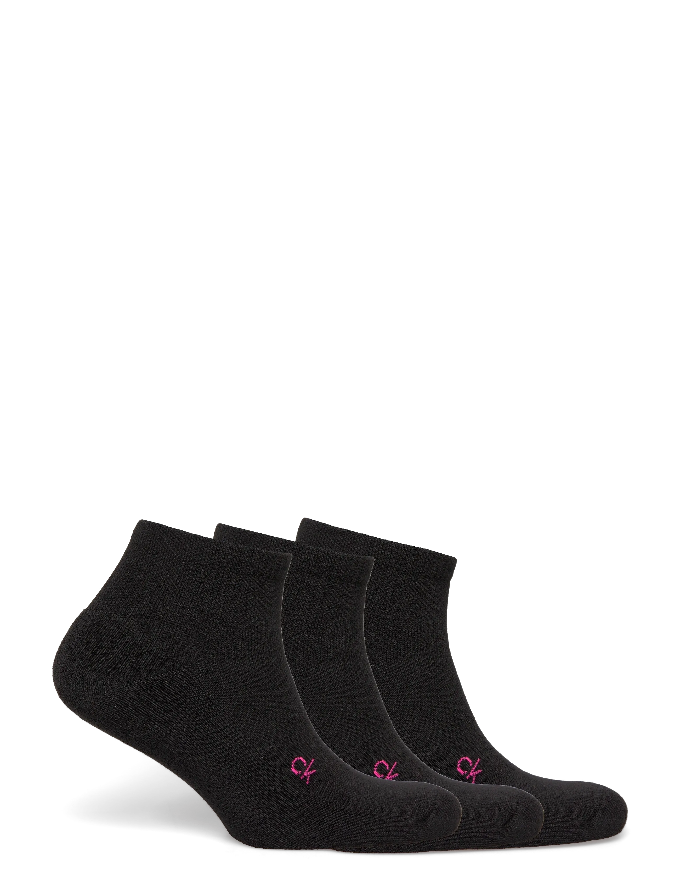 Calvin Klein Golf - LADIES GOLF QUARTER SOCK ( 3 PAIRS ) - undertøj og sokker - blk-pnk - 1