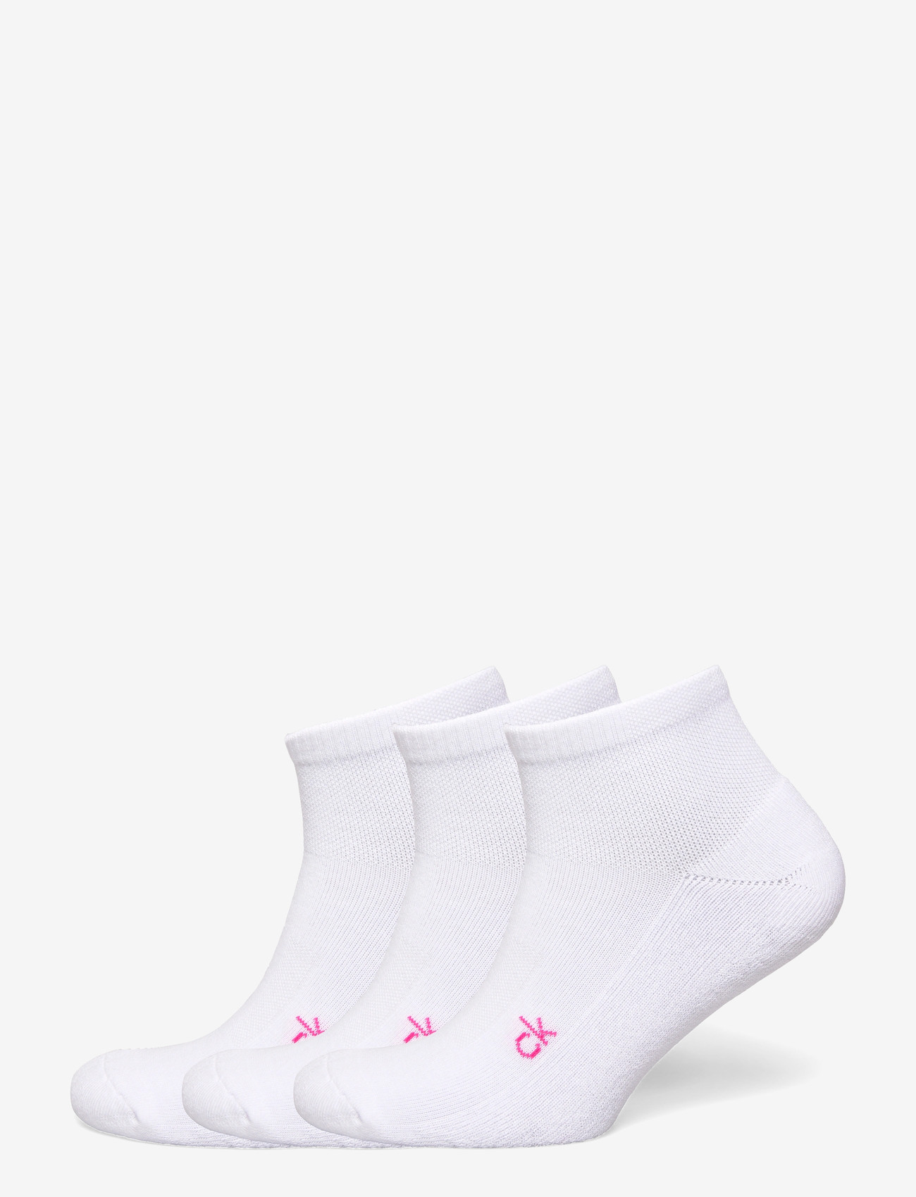 Calvin Klein Golf LADIES GOLF QUARTER SOCK ( 3 PAIRS ) - Unterwäsche - WHT-PNK / white