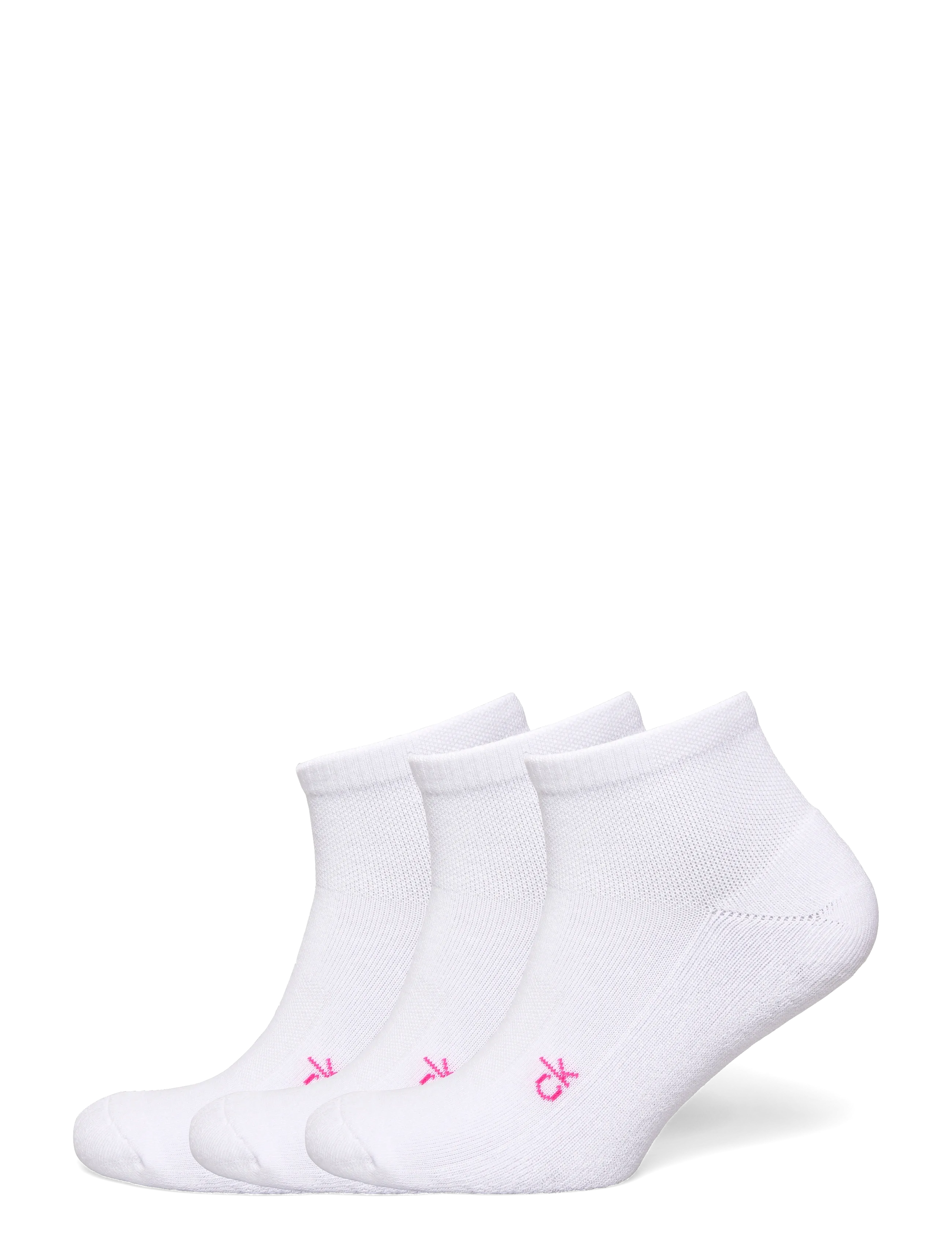 Calvin Klein Golf LADIES GOLF QUARTER SOCK ( 3 PAIRS ) - Golf - WHT-PNK / white