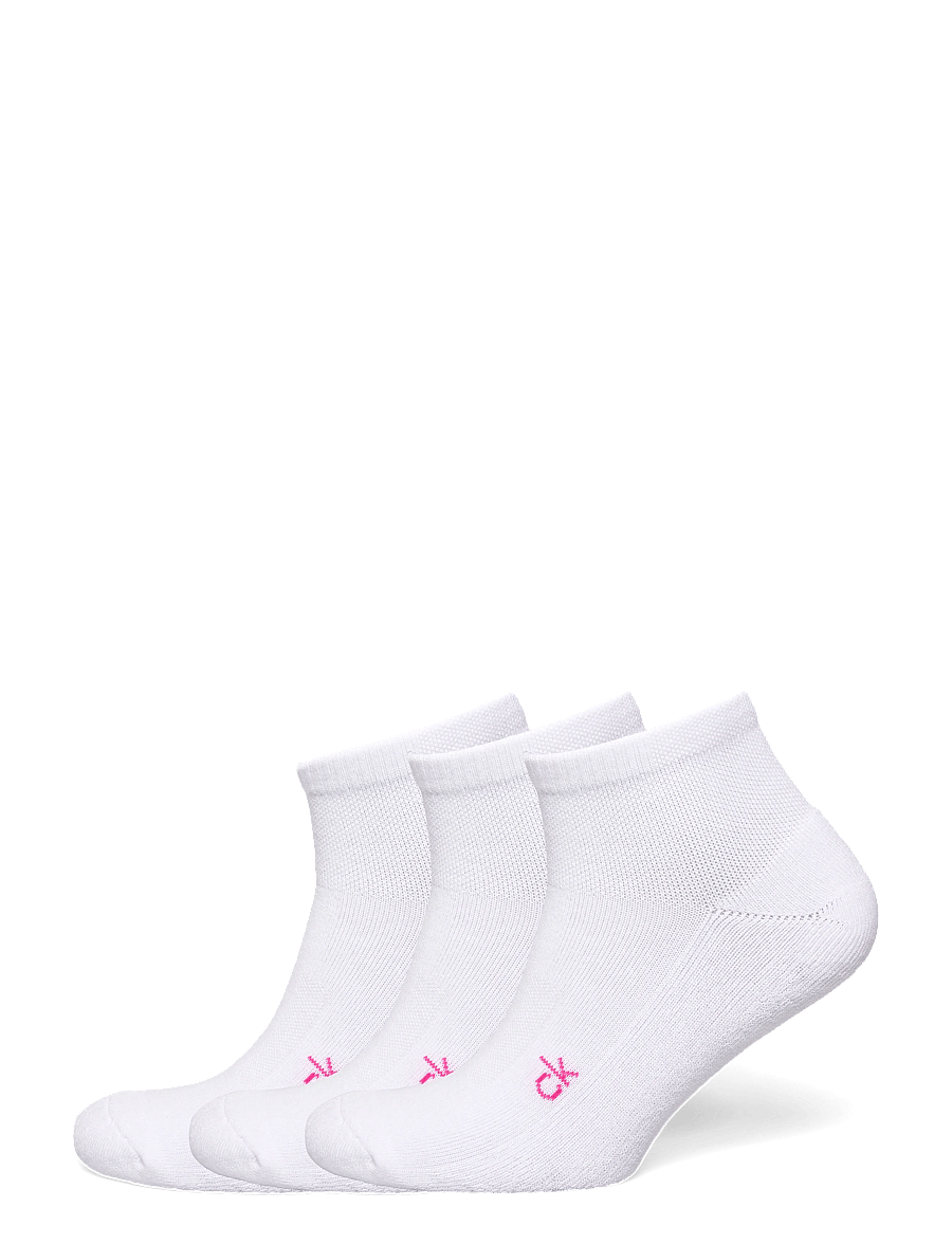 Calvin Klein Golf - LADIES GOLF QUARTER SOCK ( 3 PAIRS ) - undertøj og sokker - wht-pnk - 0