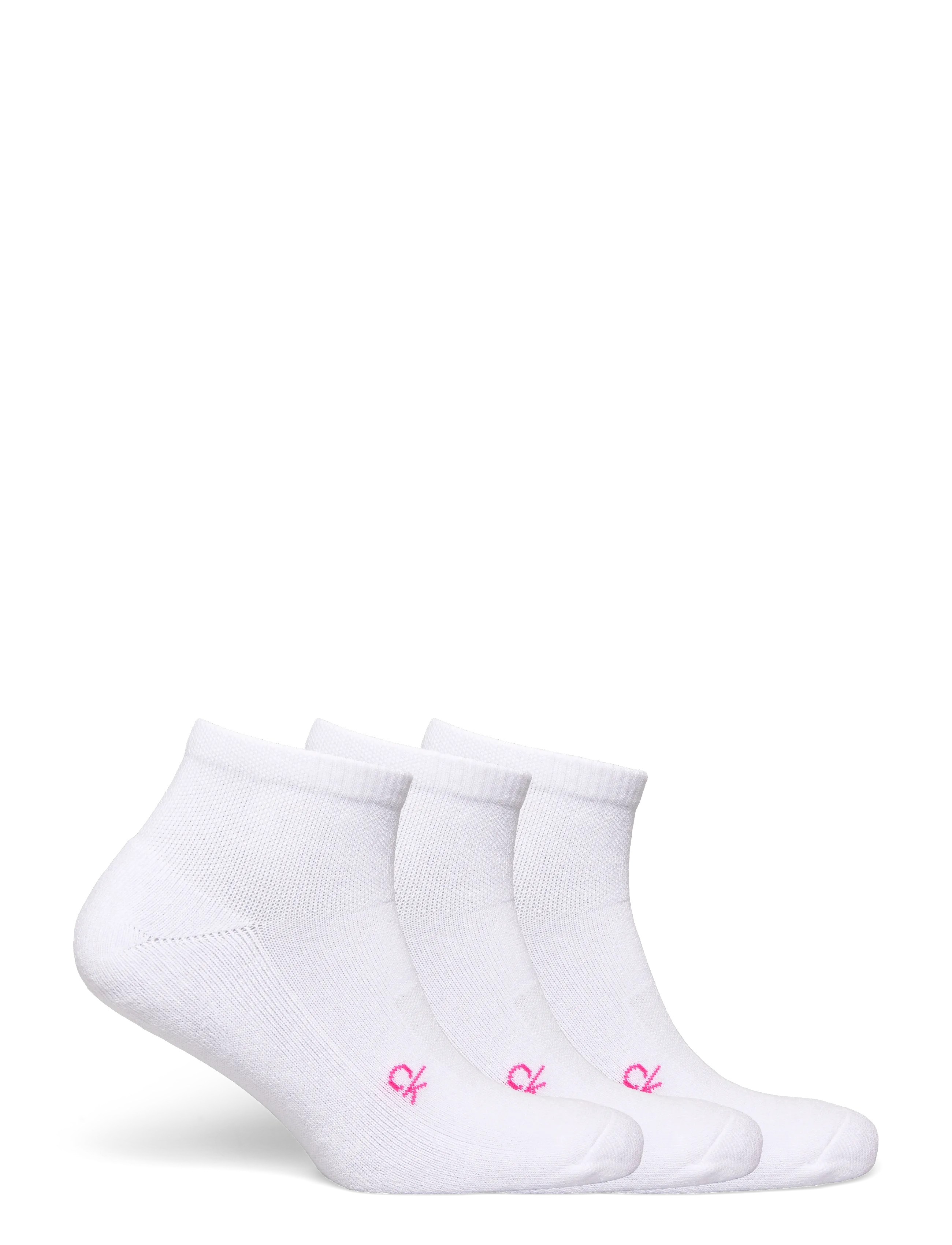 Calvin Klein Golf - LADIES GOLF QUARTER SOCK ( 3 PAIRS ) - aluspesu ja sokid - wht-pnk - 1