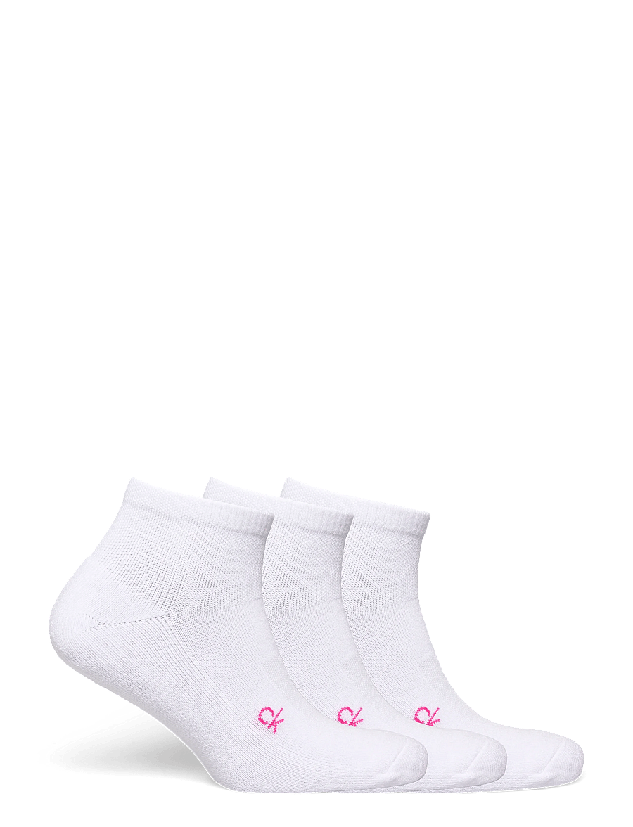Calvin Klein Golf - LADIES GOLF QUARTER SOCK ( 3 PAIRS ) - undertøj og sokker - wht-pnk - 1