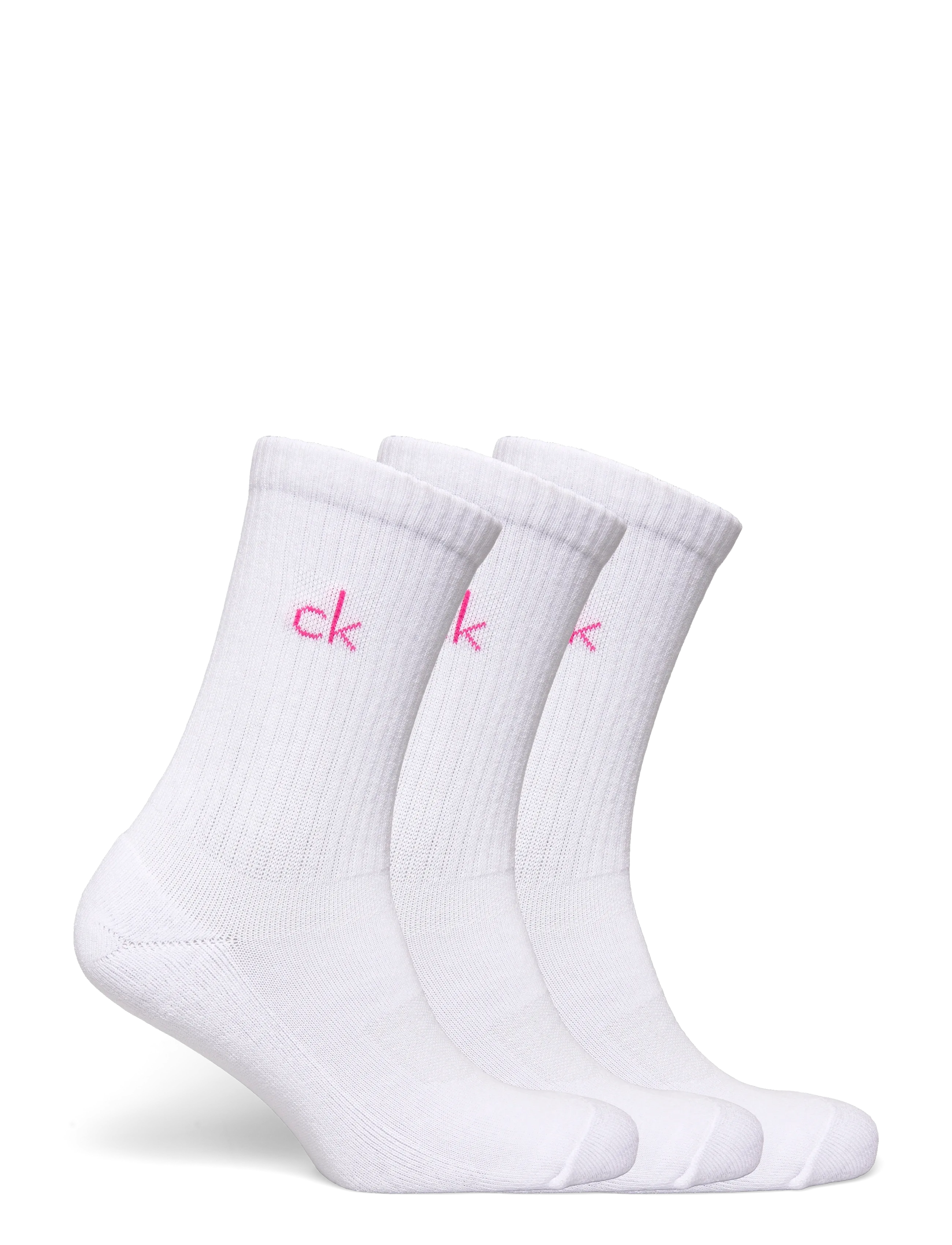 Calvin Klein Golf - LADIES GOLF CREW SOCK ( 3 PAIRS ) - undertøj og sokker - wht-pnk - 1
