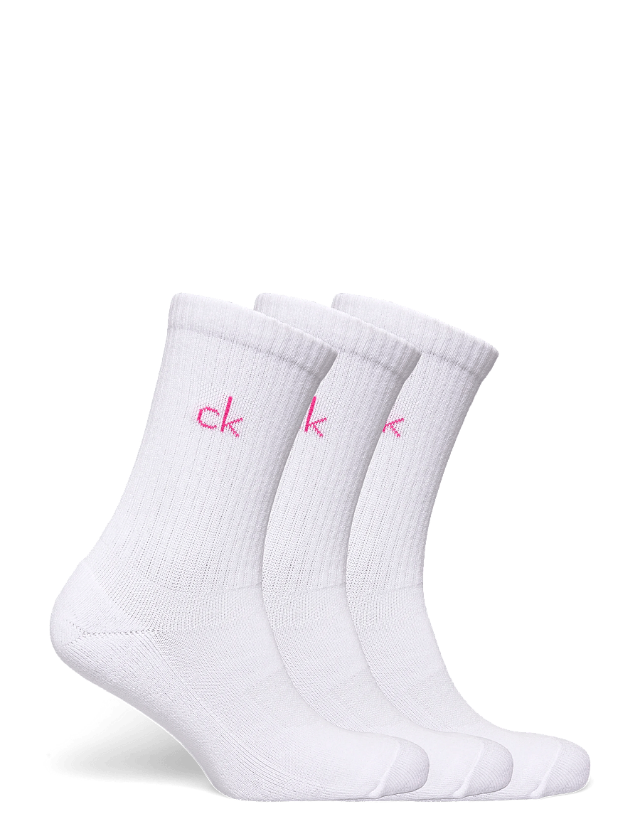 Calvin Klein Golf - LADIES GOLF CREW SOCK ( 3 PAIRS ) - undertøj og sokker - wht-pnk - 1