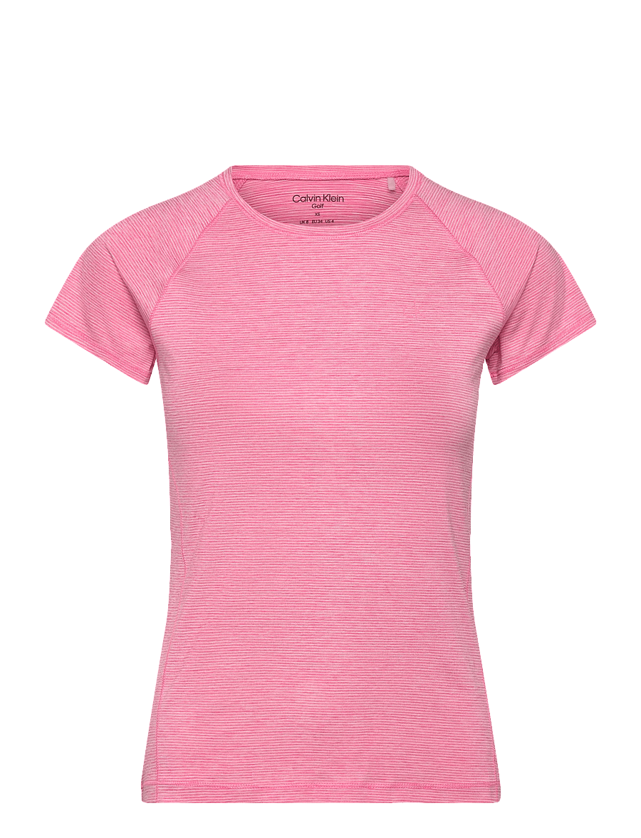 Calvin Klein Golf - MILA MINI STRIPE SHORT SLEEVE TEE - t-shirts - pink - 0