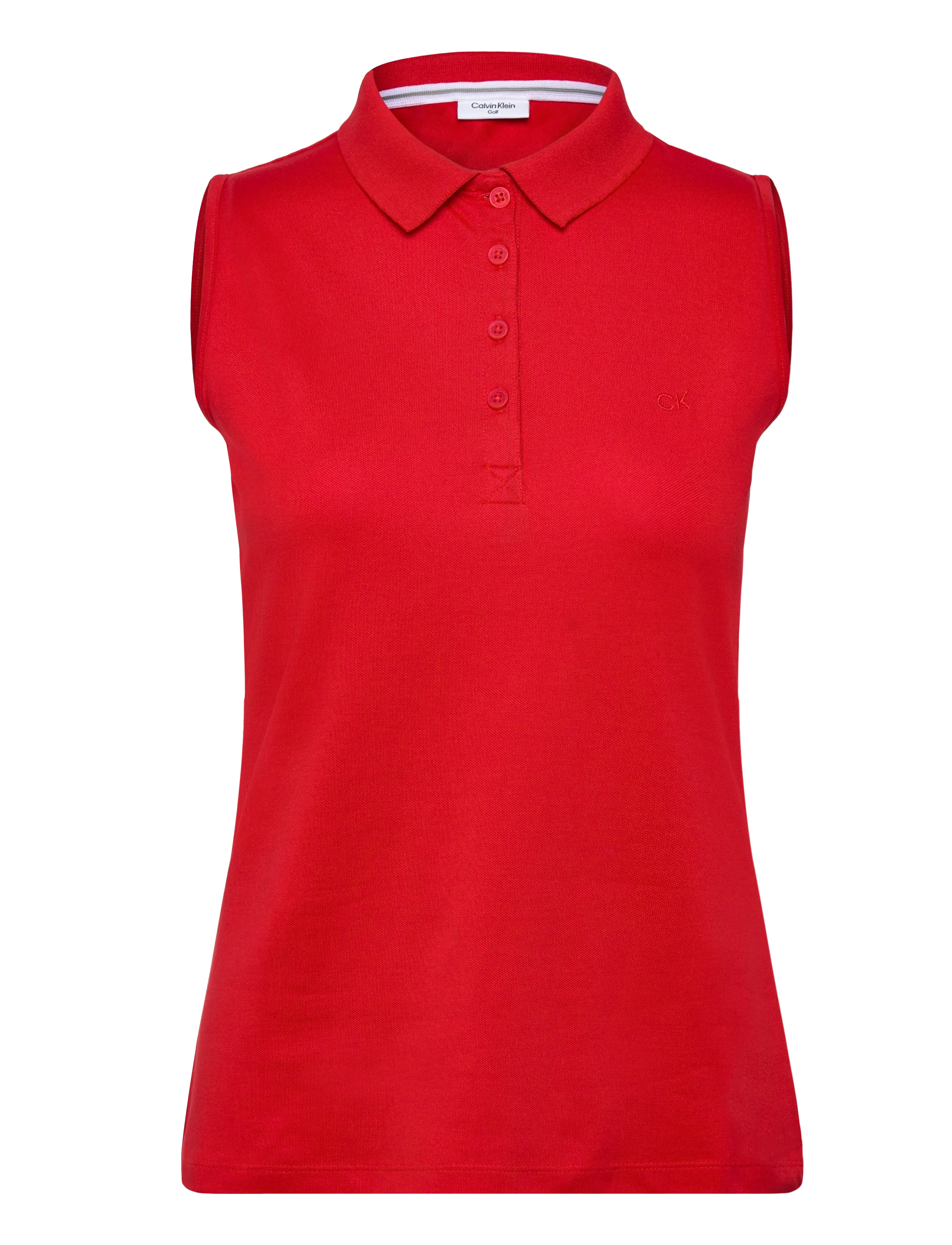 CALVIN KLEIN GOLF S/Less Peformance Baumwolle Pique Polo Rot - XS - Damen