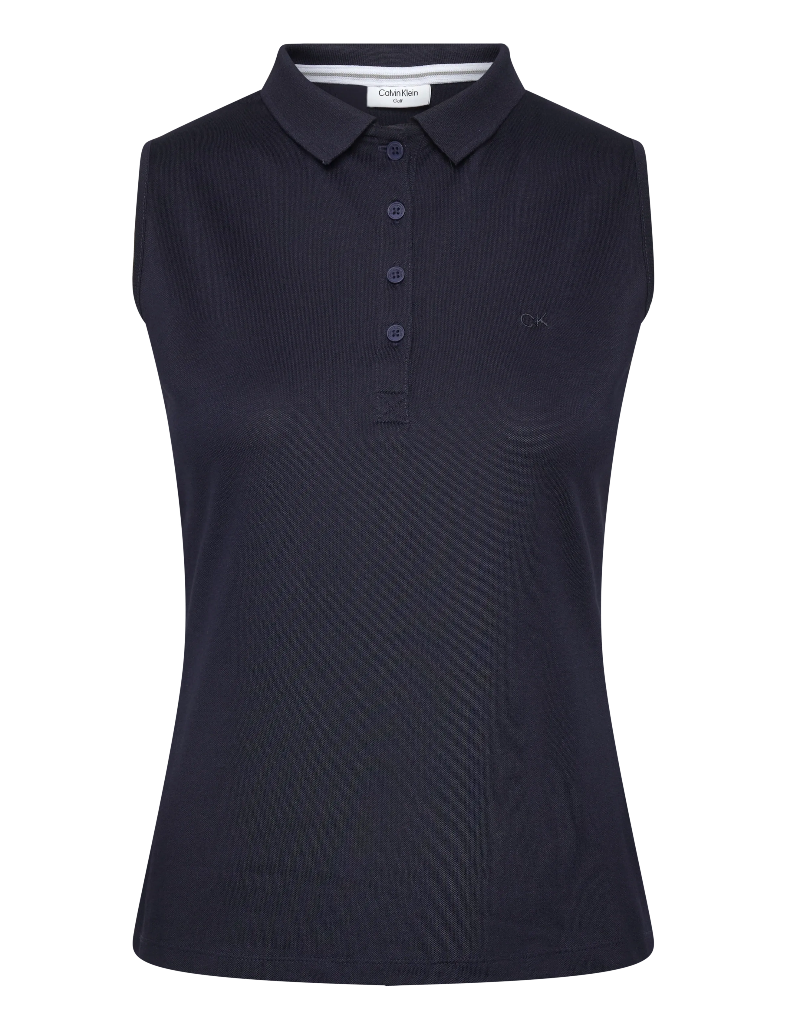 CALVIN KLEIN GOLF S/Less Peformance Baumwolle Pique Polo Navy - XS - Damen