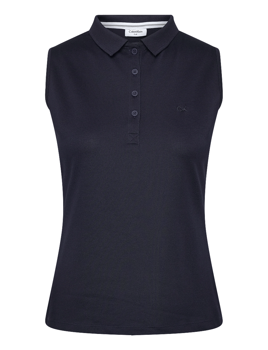 Calvin Klein Golf - S/LESS PEFORMANCE COTTON PIQUE POLO - oberteile & t-shirts - navy - 0