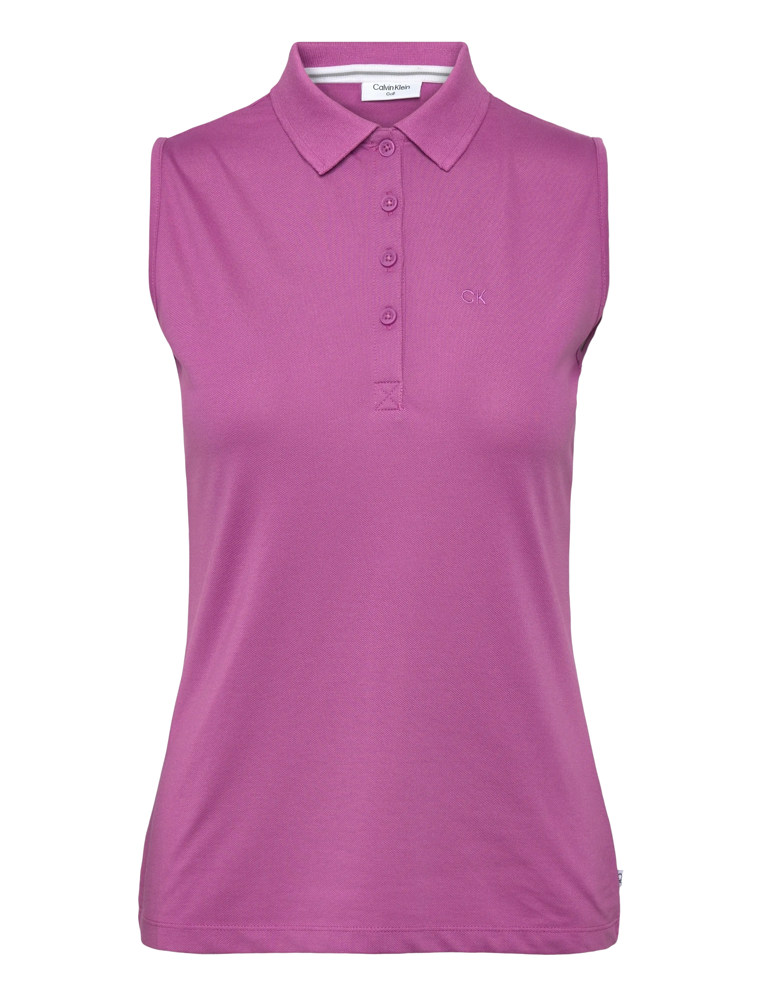 CALVIN KLEIN GOLF S/Less Peformance Baumwolle Pique Polo Pink - XL - Damen
