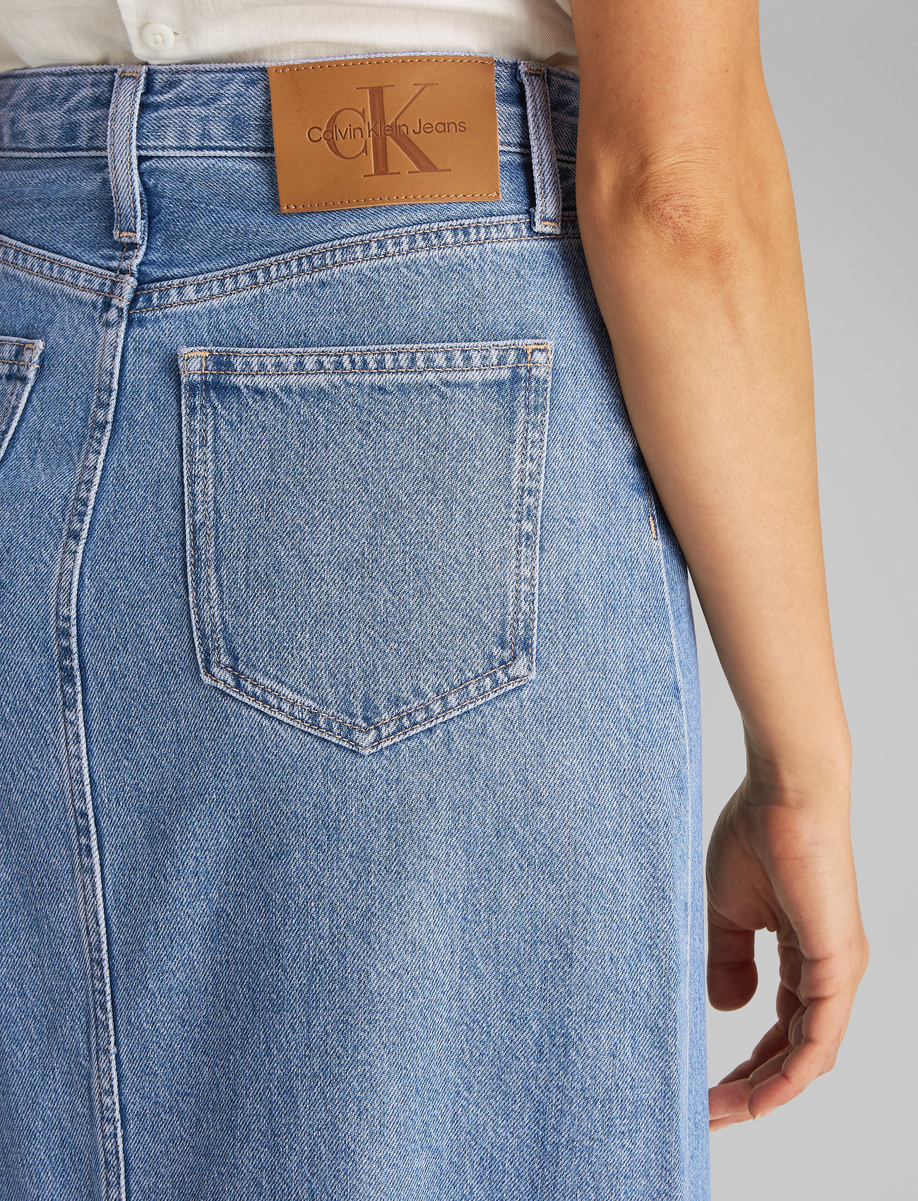 Calvin Klein Jeans A-Line Maxi Denim Skirt - Blue - 25