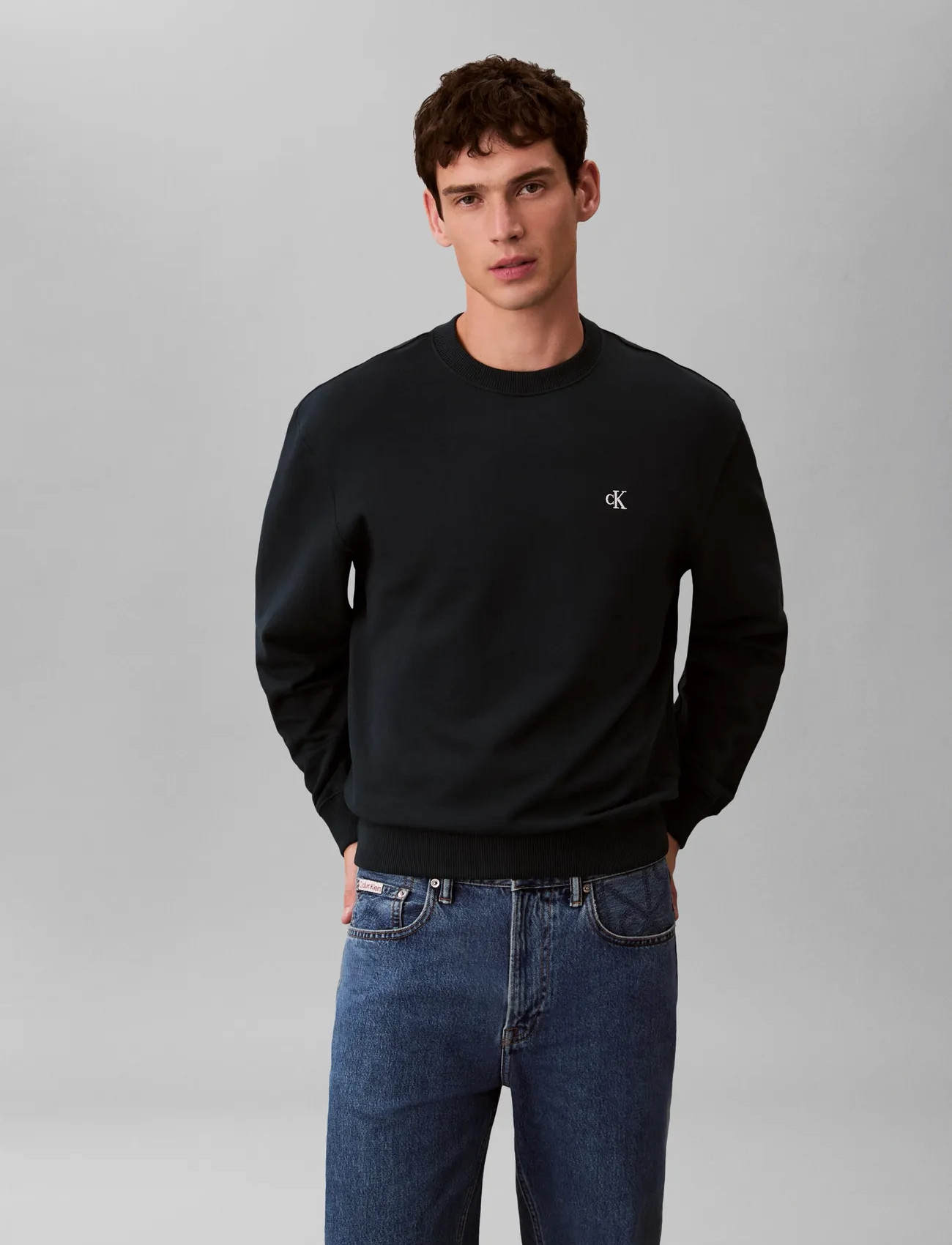 Calvin Klein Jeans Ls 350Terry Monogram Cn Swtshirt - - XS 1