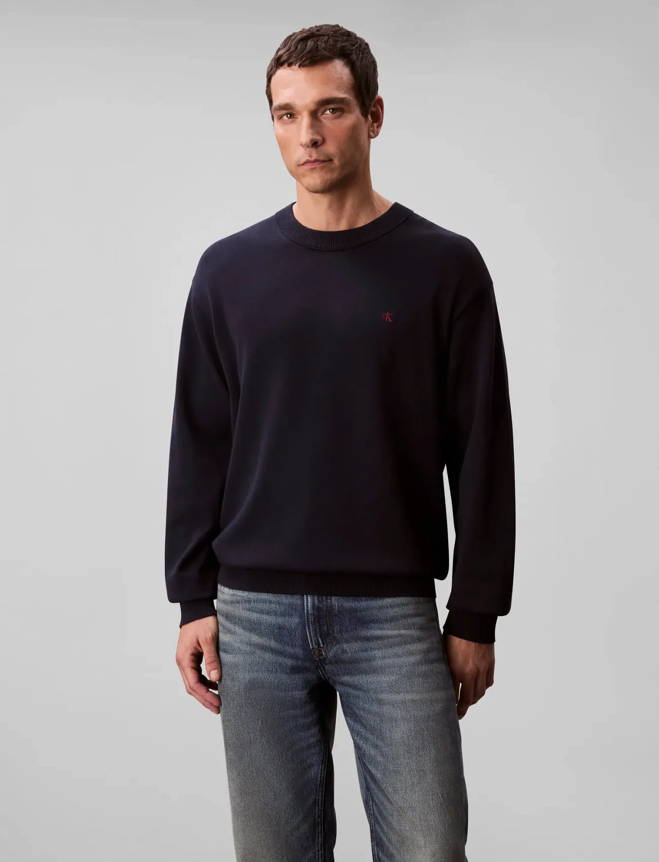 Calvin Klein Jeans Eu Ls Cotton Relaxed Crewnk Swea - Grey - XS 1