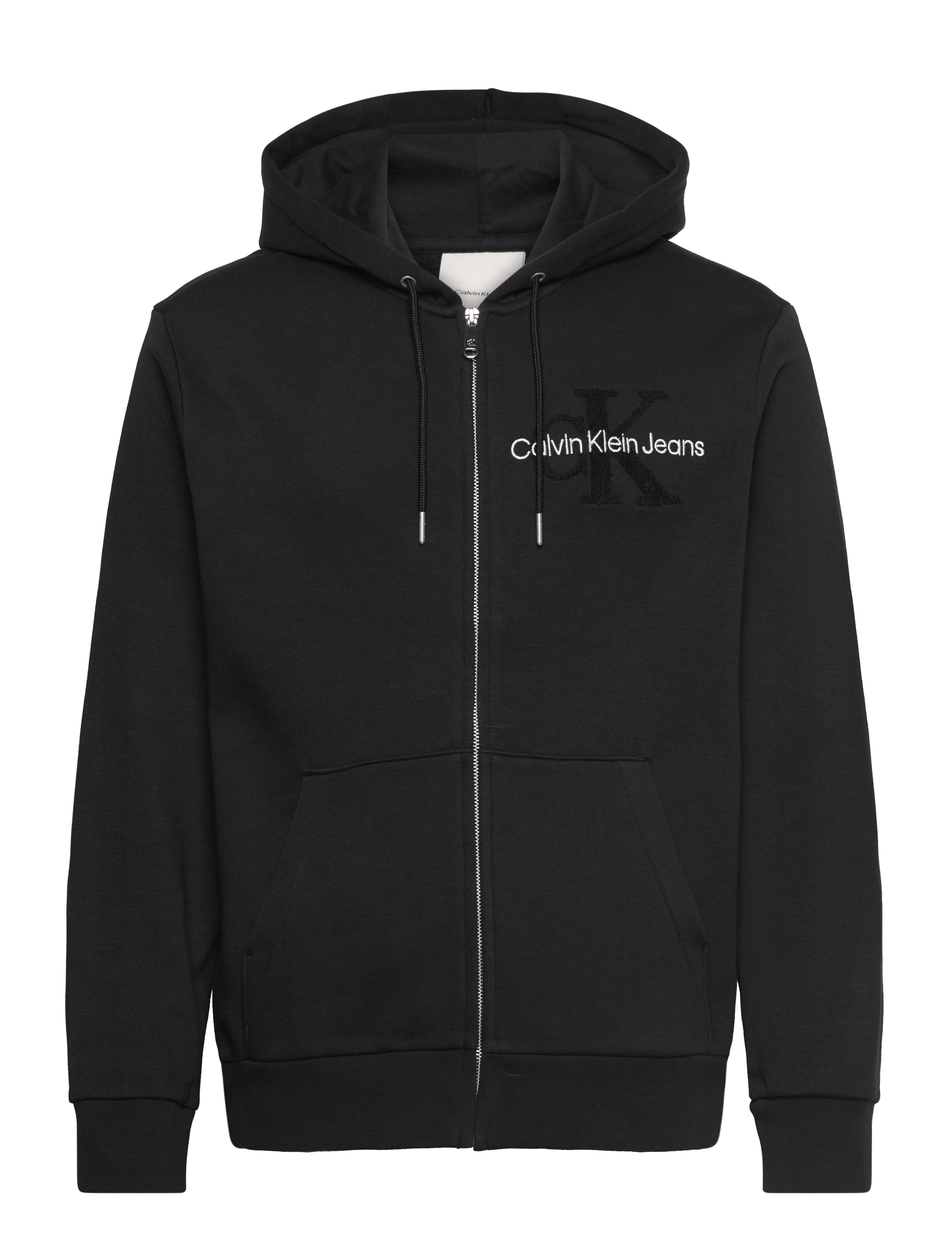 Calvin Klein Jeans - LS MONO ARCHIVE FLEECE FZ HOODIE - black beauty - 0