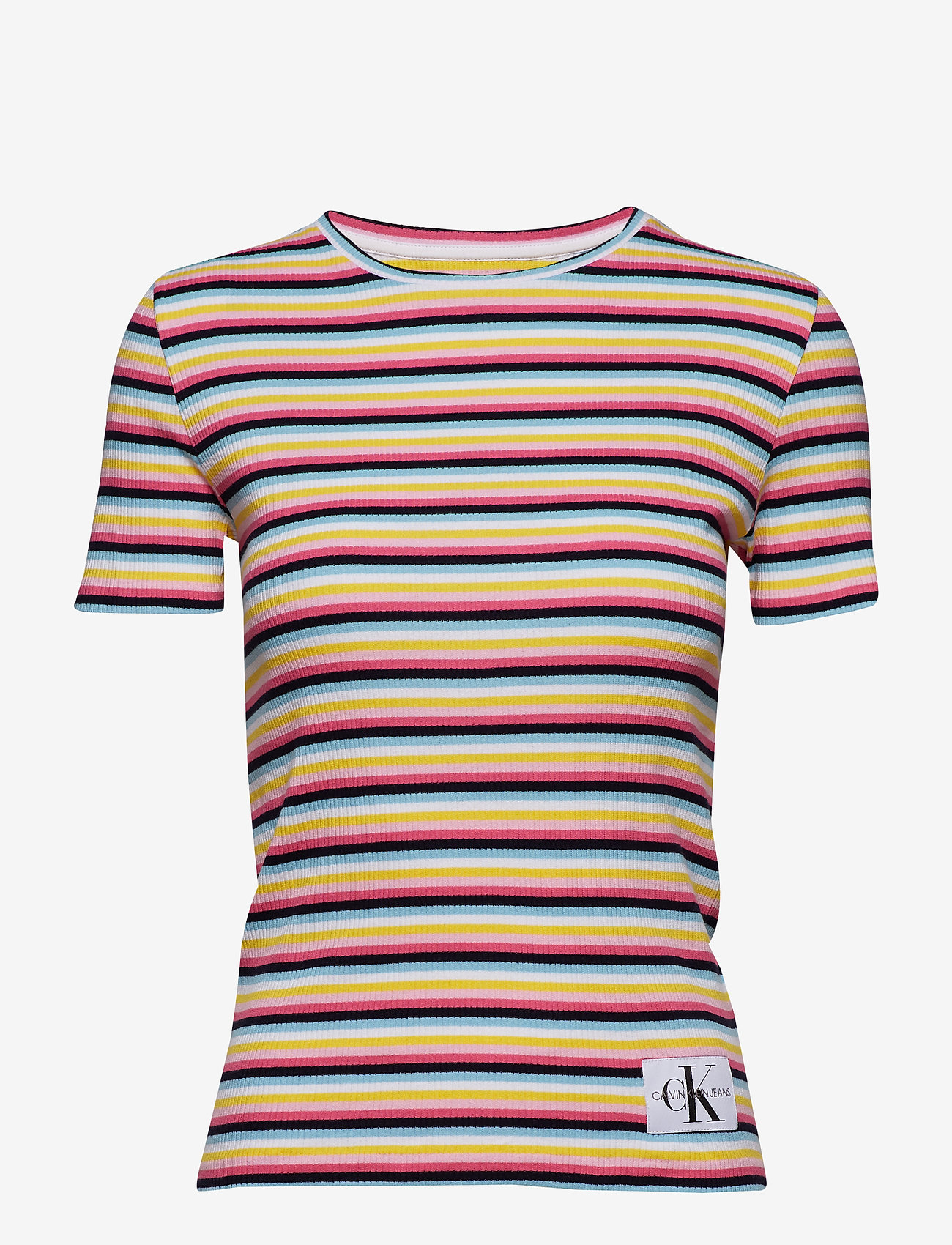 Calvin Klein Jeans - STRIPE RIB T-SHIRT - yellow/red/blue/white - 0