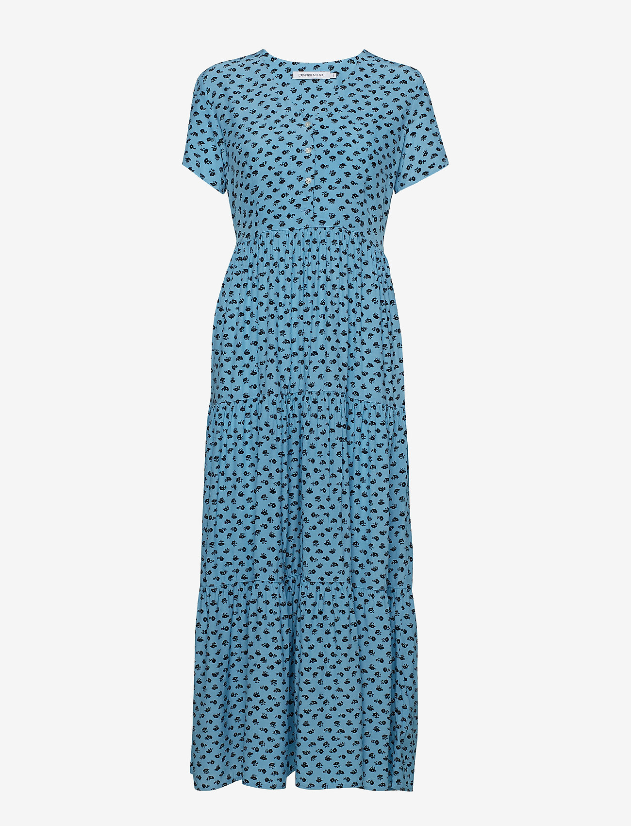 Calvin Klein Jeans - MIDI GATHERED SS DRE - prairie floral aop alaskanblue - 0