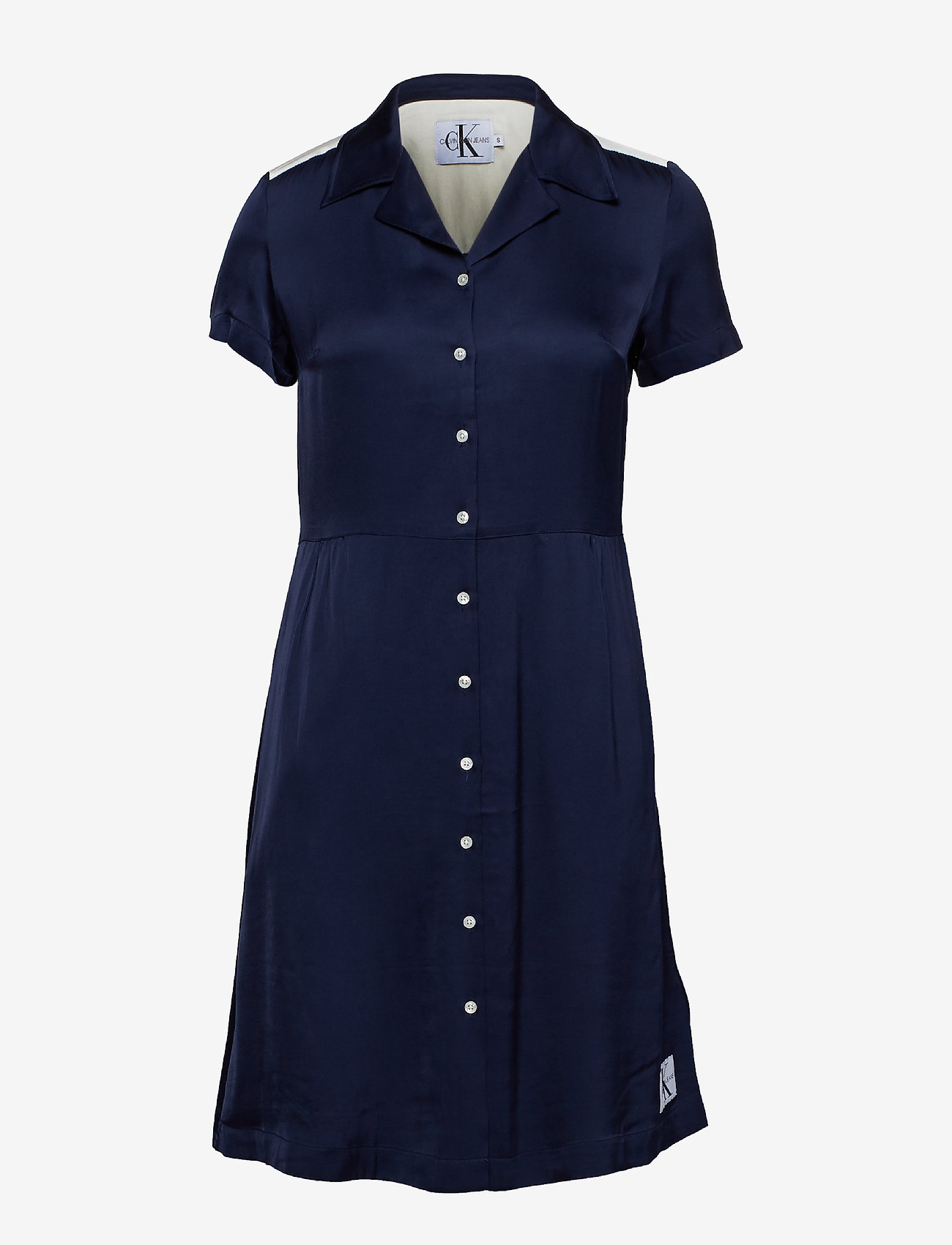 Calvin Klein Jeans - SATIN BLOCK DINER DRESS - peacoat / egret - 0